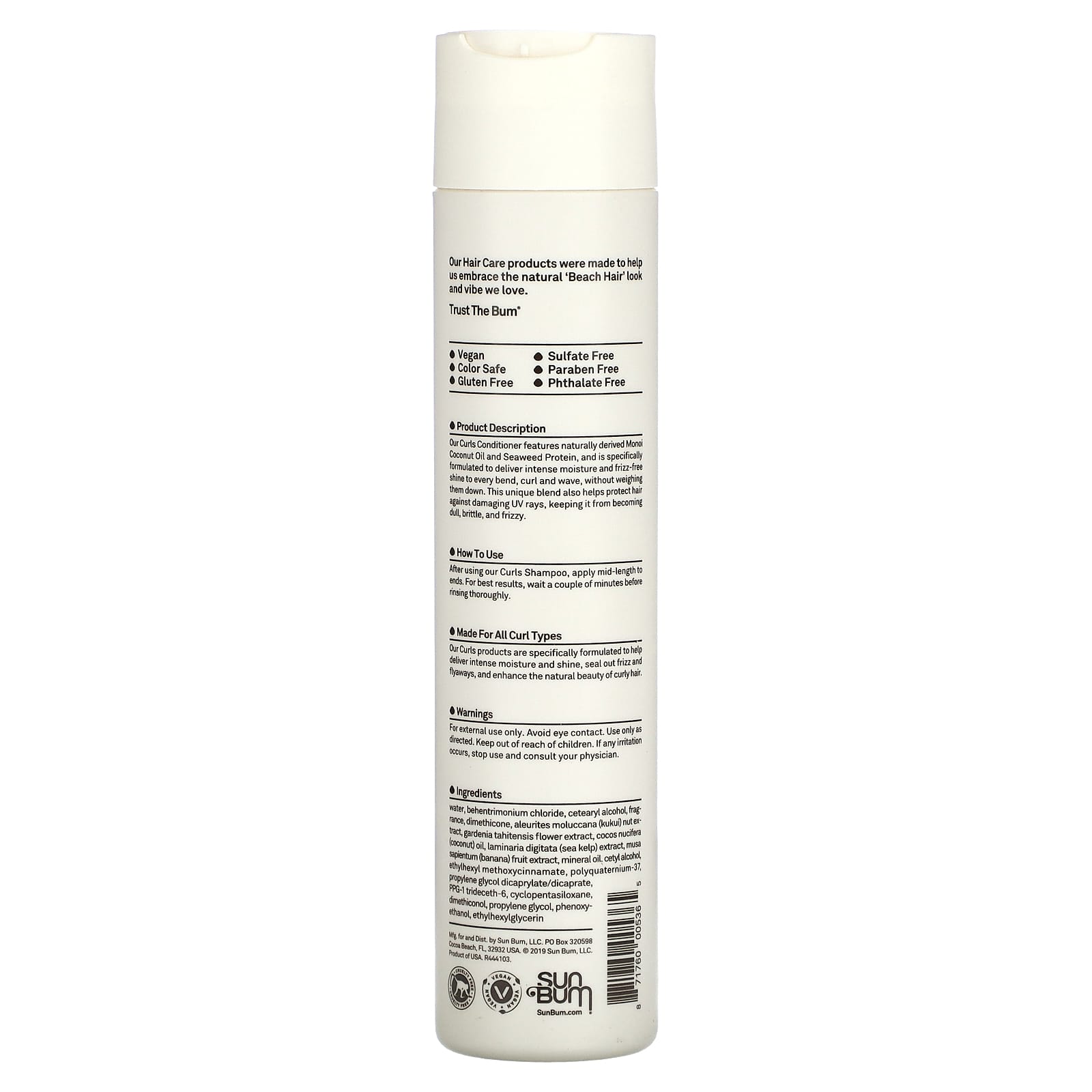 Sun Bum, Curls Conditioner, For All Curl Types, 10 fl oz (300 ml) - Image 2