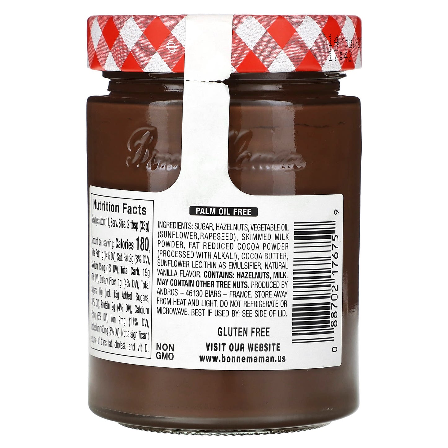 Bonne Maman Hazelnut Chocolate Spread, 12.7 oz, Gluten Free, Dairy, Non-GMO - Image 2