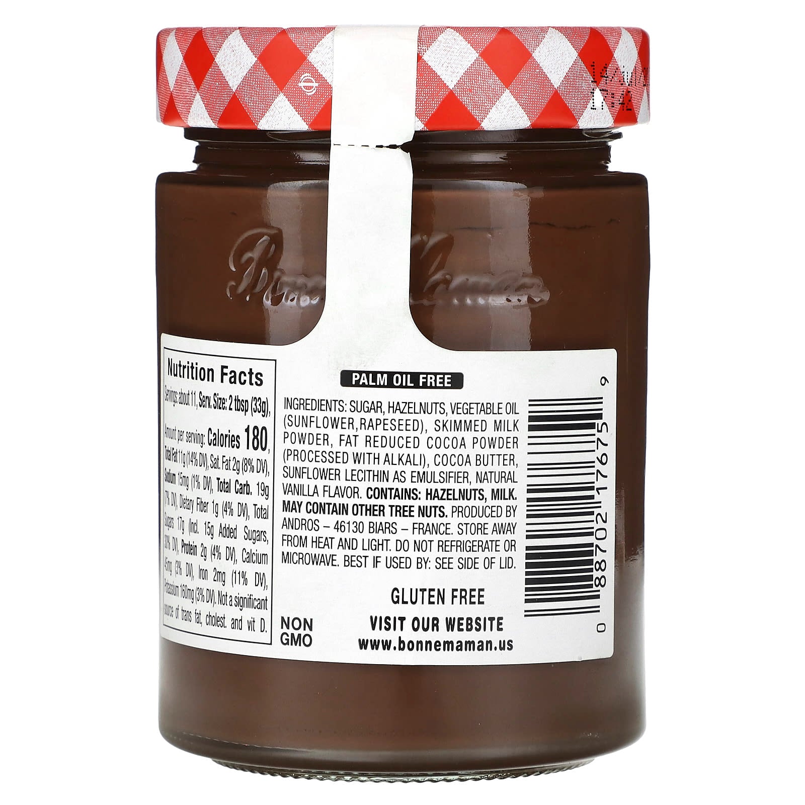 Bonne Maman Hazelnut Chocolate Spread, 12.7 oz, Gluten Free, Dairy, Non-GMO - Image 2