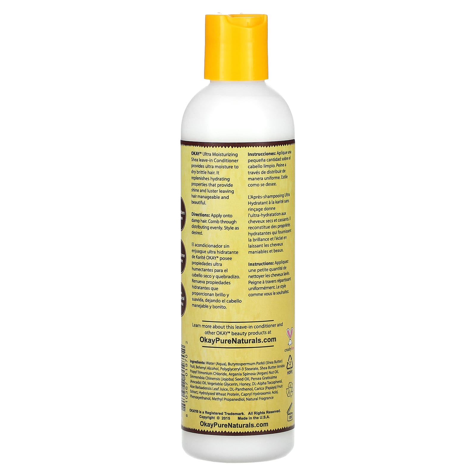 Okay Pure Naturals, Ultra Moisturizing Leave-in Conditioner, Shea , 8 fl oz (237 ml) - Image 2