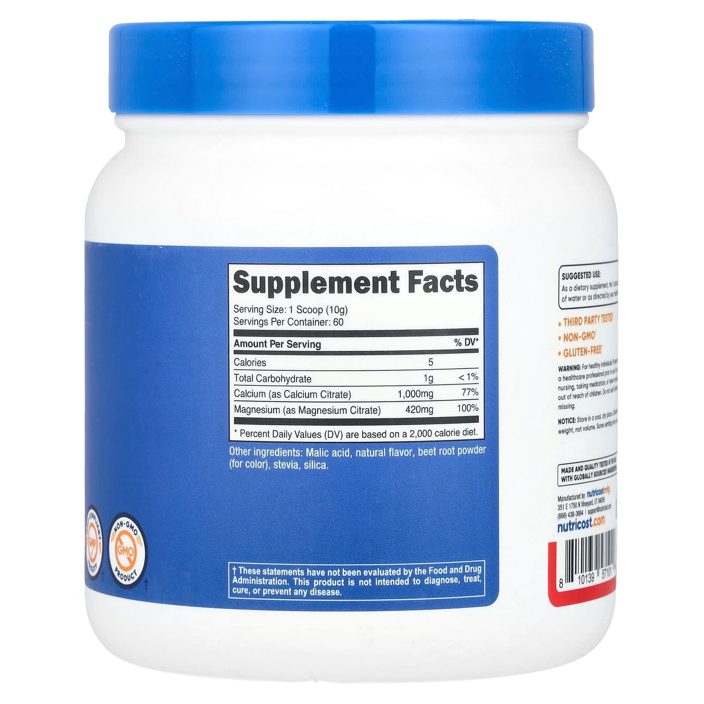 Nutricost, Calcium & Magnesium, Fruit Punch, 21.6 oz (606 g) - Image 2