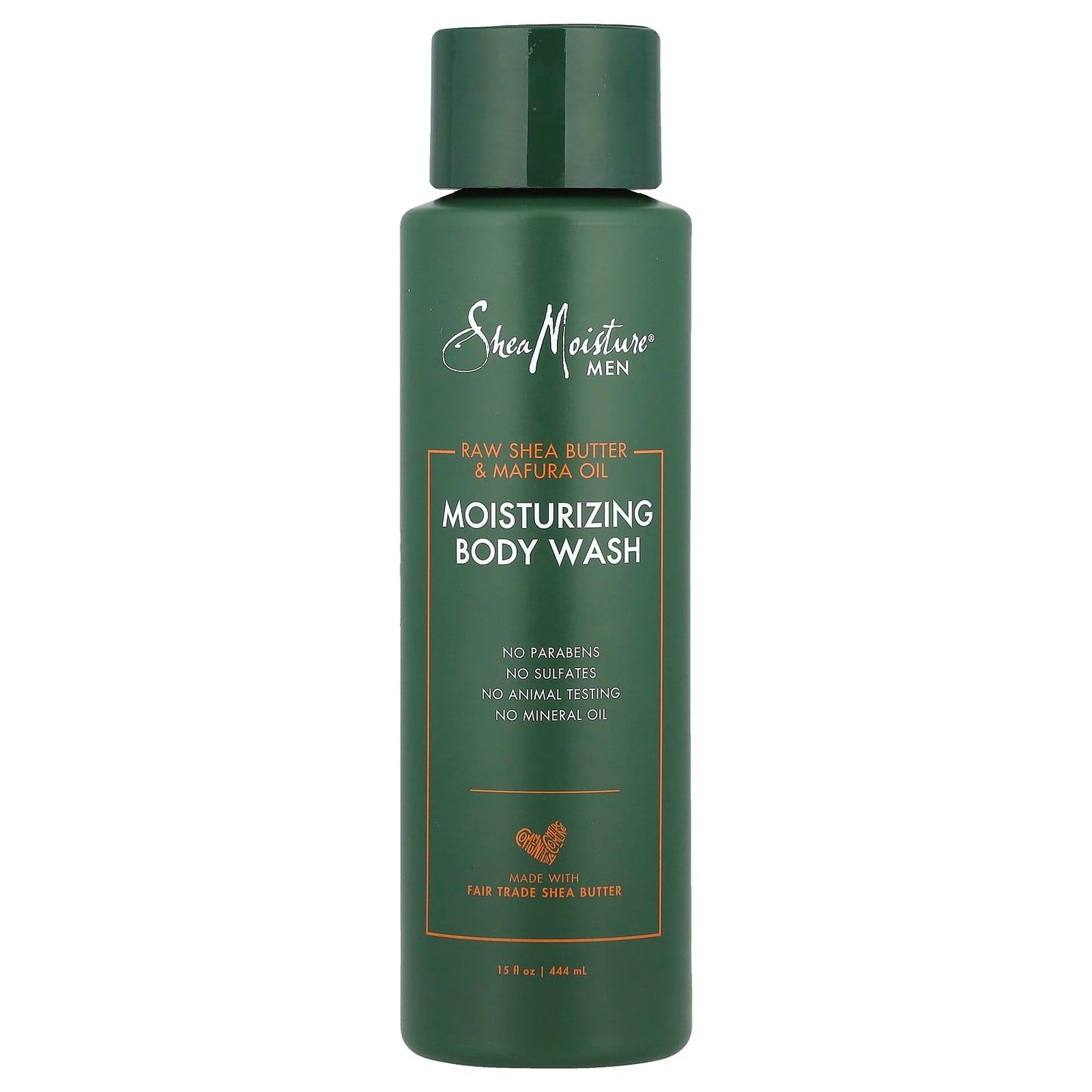 SheaMoisture, Men, Moisturizing Body Wash, Raw Shea Butter & Mafura Oil, 15 fl oz (444 ml) - Image 1