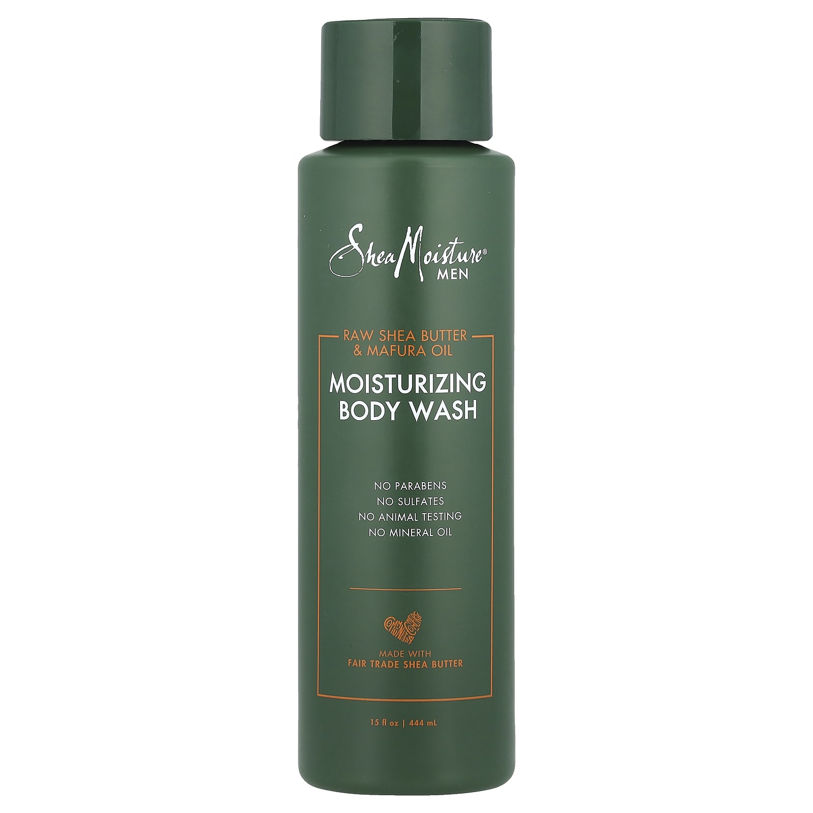 SheaMoisture, Men, Moisturizing Body Wash, Raw Shea Butter & Mafura Oil, 15 fl oz (444 ml) - Image 1
