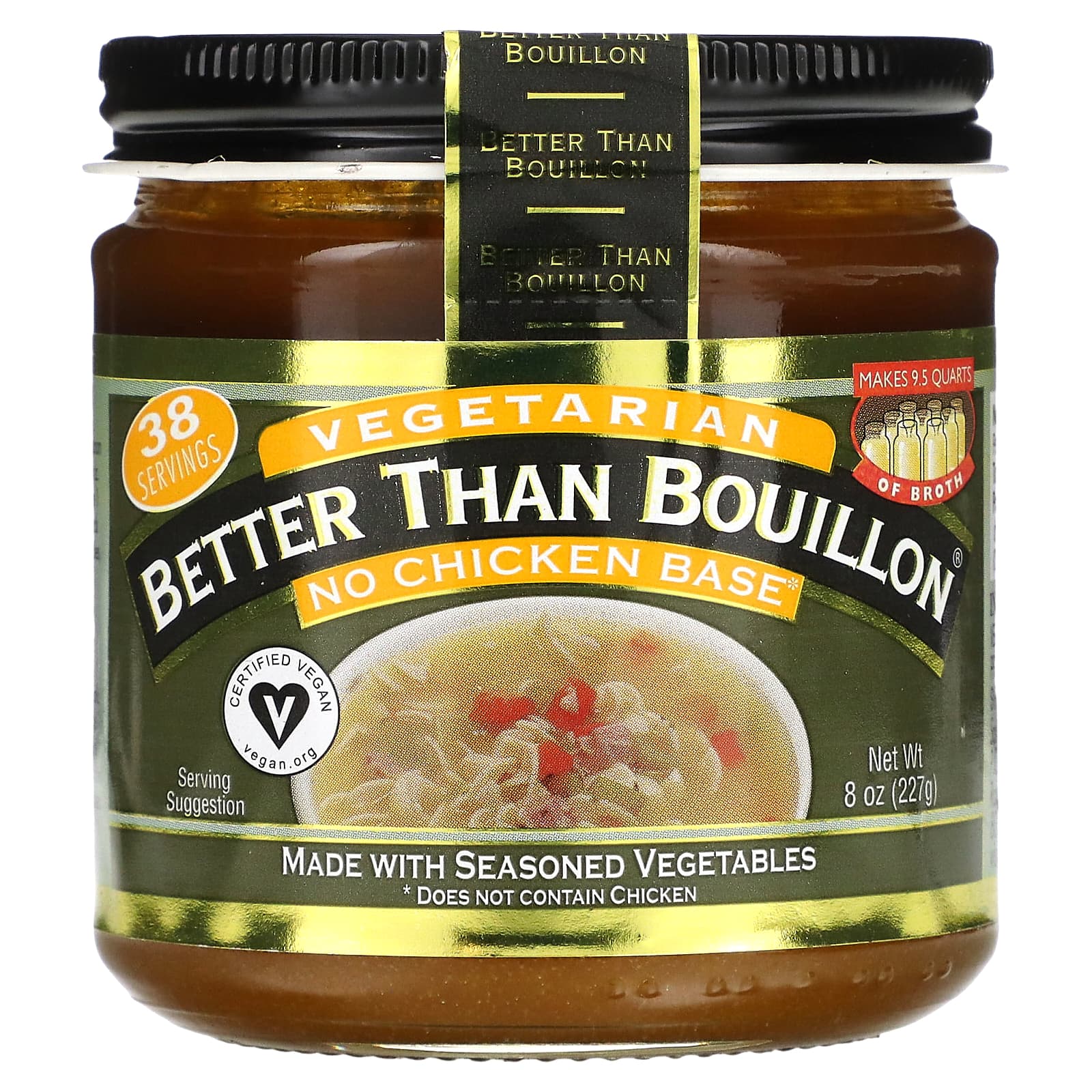 Better Than Bouillon No Chicken Base, 8 oz (227 g) - Vegetarian Broth Powder - Image 1