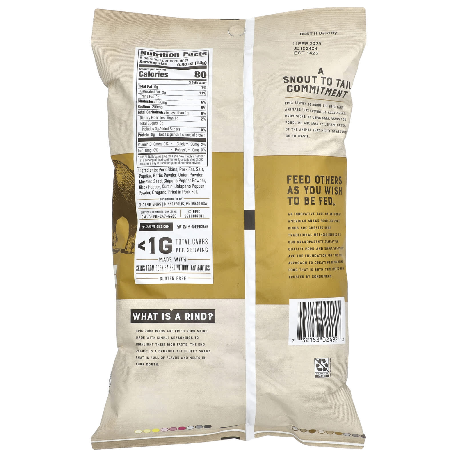 Crunchy BBQ Pork Rinds by Epic Bar, Gluten-Free Snack Food - Image 2