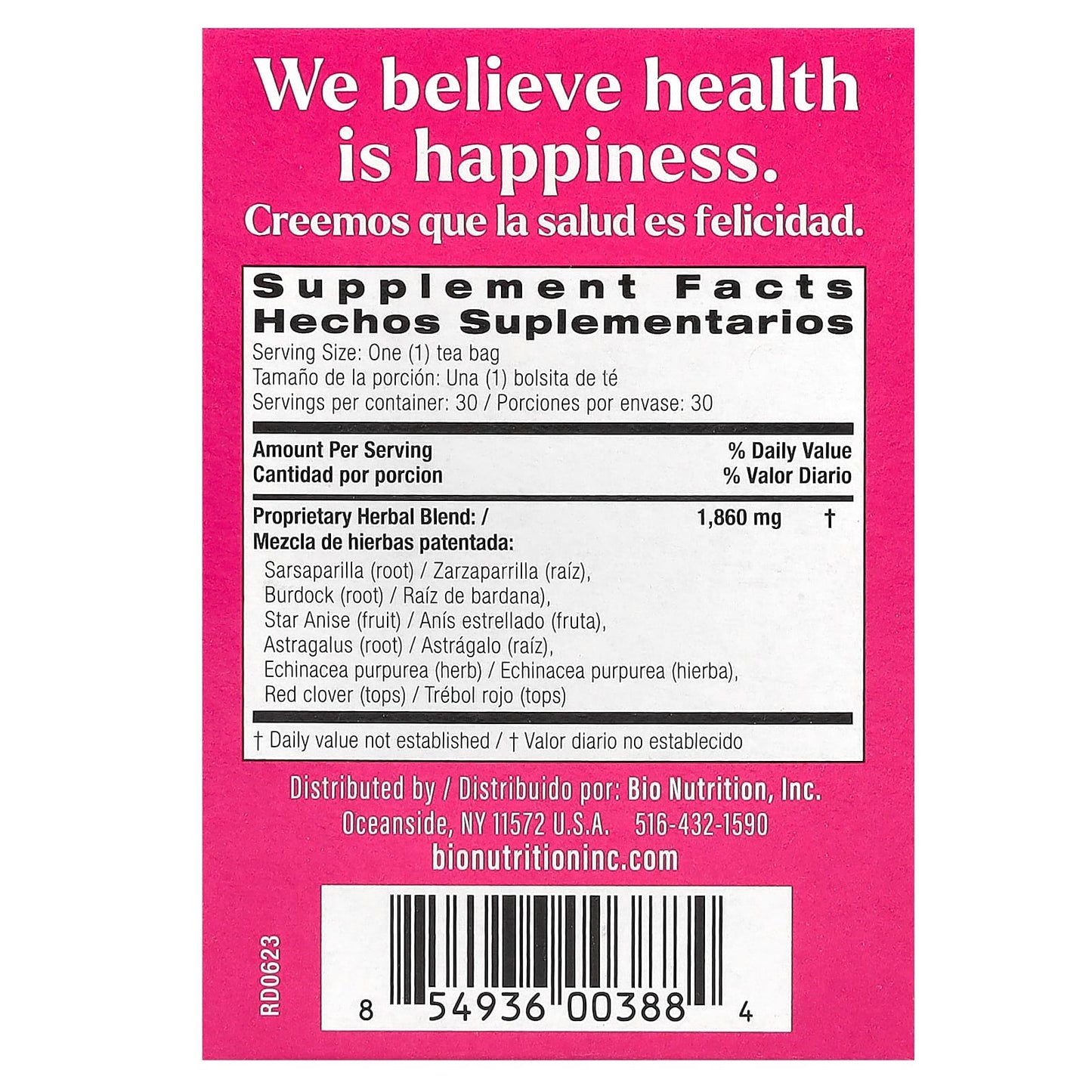Bio Nutrition's Caffeine-Free Lymph Support Tea | 30 Tea Bags - Image 2