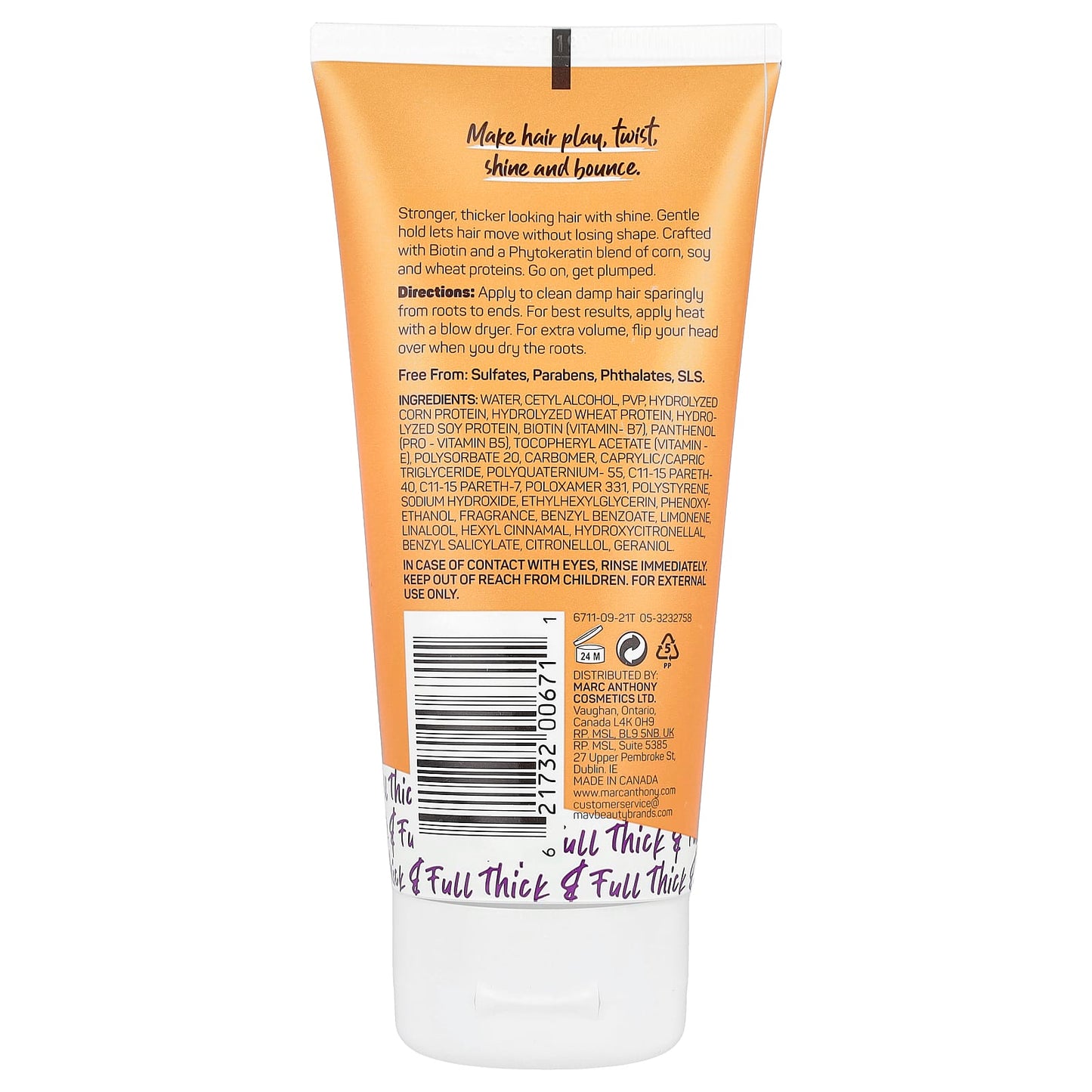 Marc Anthony, Instantly Thick + Biotin™, ​Plump & Lift Styling Cream, 4.93 oz (140 g) - Image 2