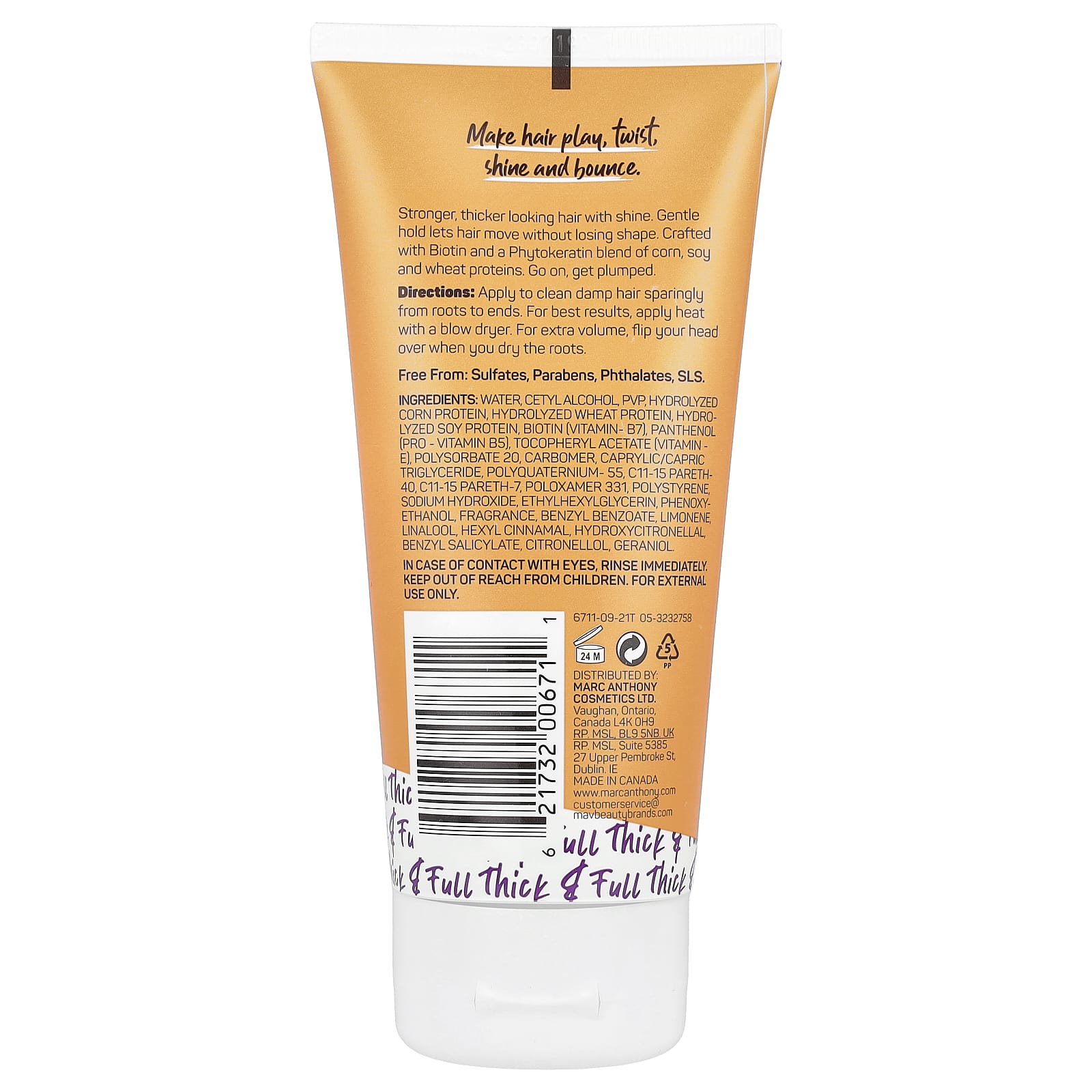 Marc Anthony, Instantly Thick + Biotin™, ​Plump & Lift Styling Cream, 4.93 oz (140 g) - Image 2