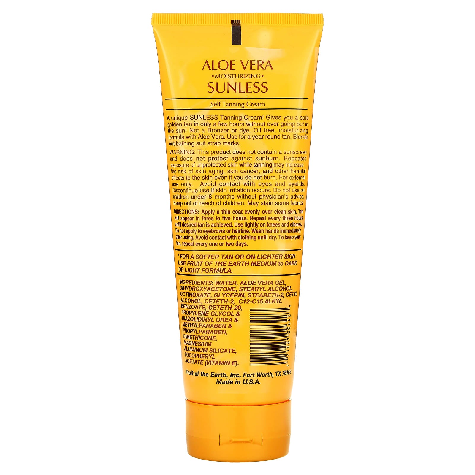 Deep Dark Self Tanning Cream by Fruit of the Earth, 8 fl oz - Image 2