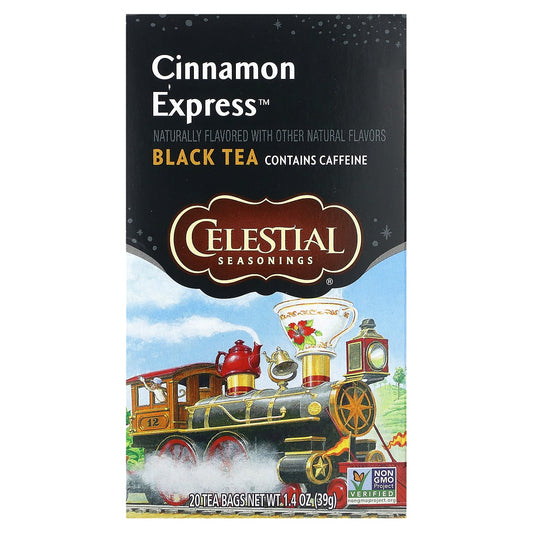 Celestial Seasonings Black Tea, Cinnamon Express, 20 Tea Bags, 1.4 oz - Natural & Gluten Free - Image 1