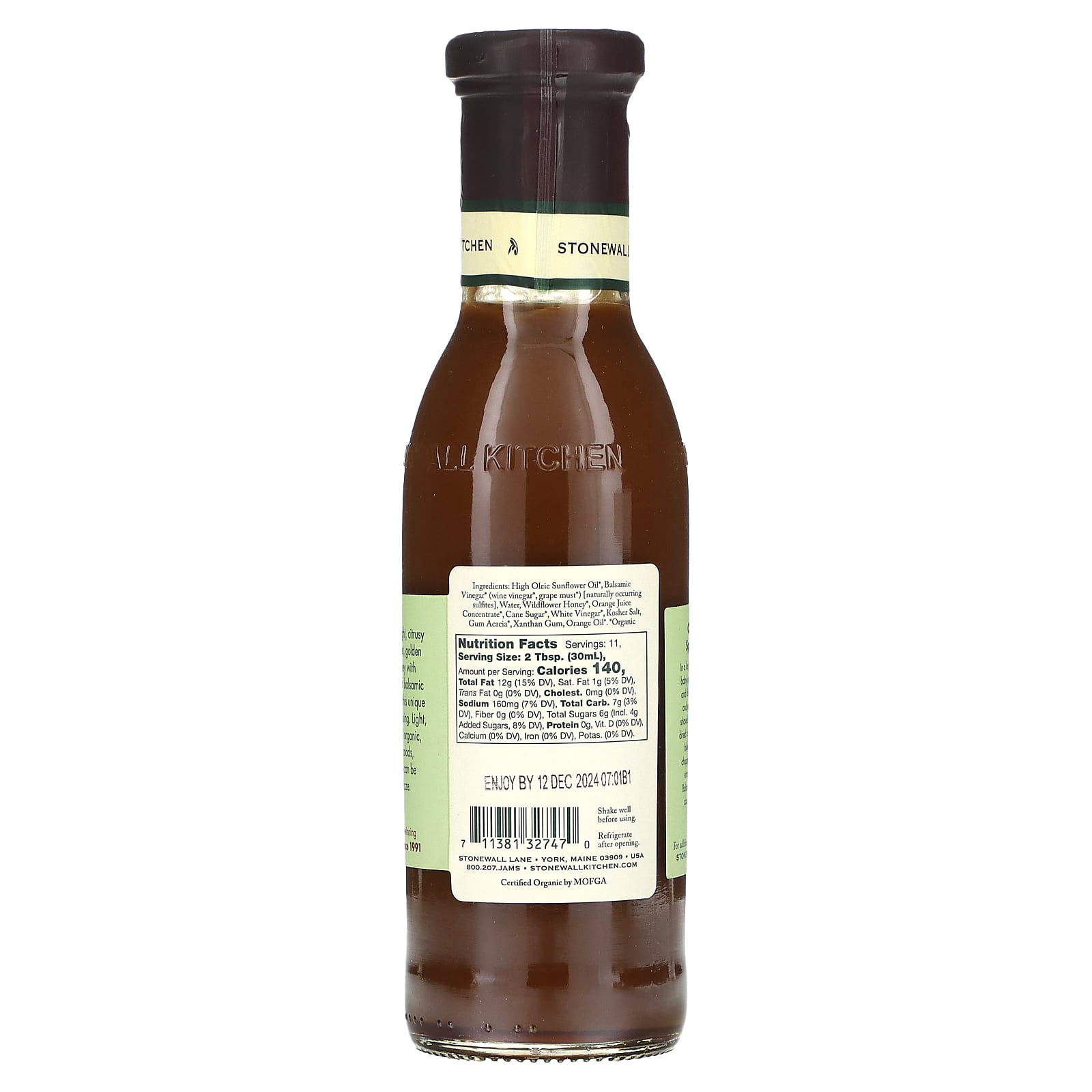 Stonewall Kitchen, Organic Honey Orange Balsamic Dressing, 11 fl oz (330 ml) - Image 2