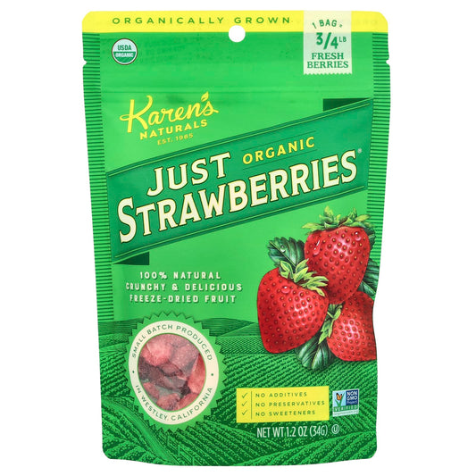 Karen's Naturals, Organic Just Strawberries, 1.2 oz (34 g) - Image 1