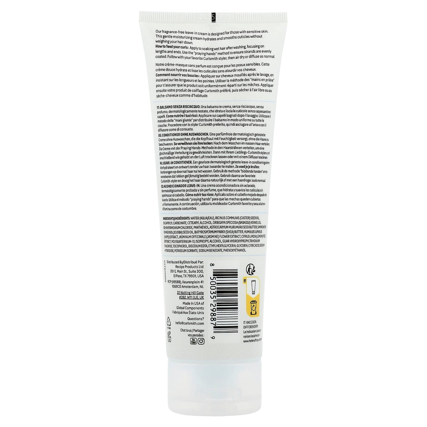 Curlsmith Fragrance-Free Leave-In Cream for All Curl Types - 8 fl oz - Image 2