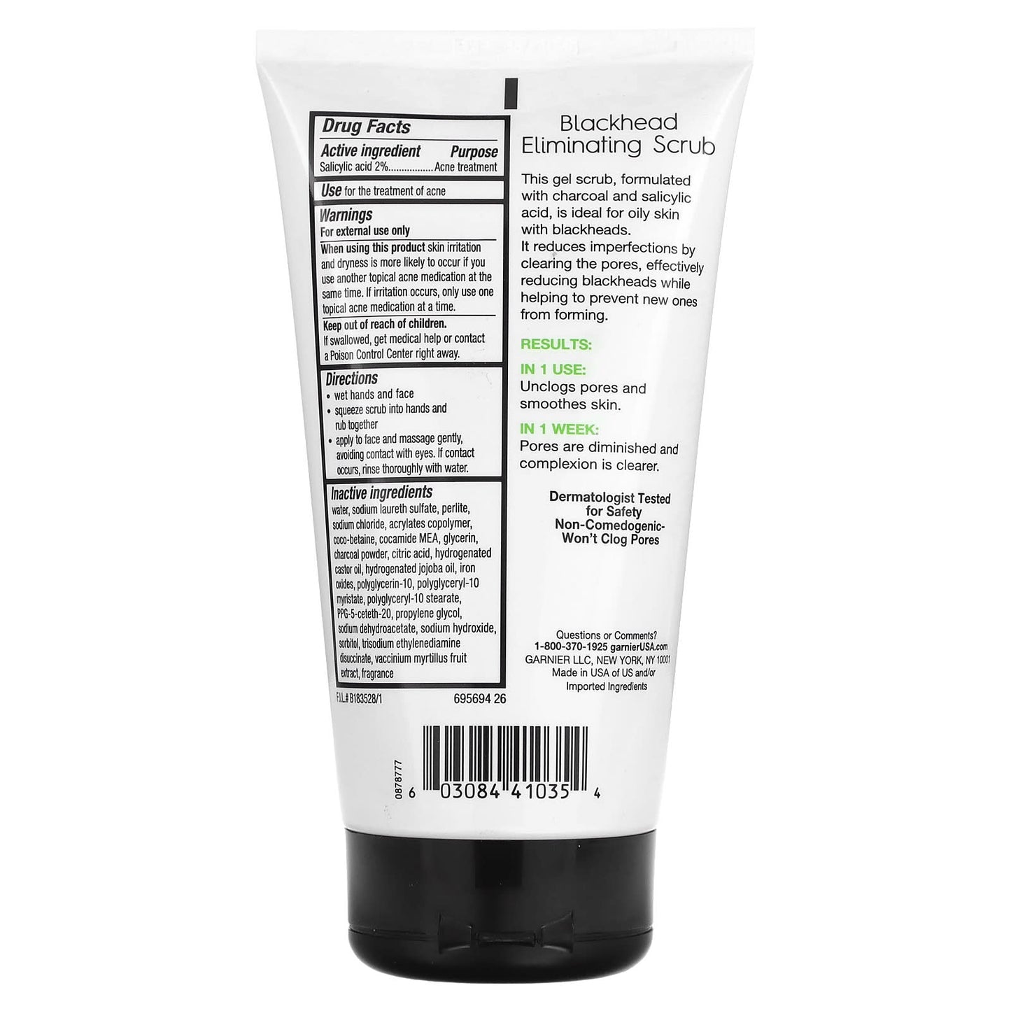 Garnier Charcoal Blackhead Acne Scrub for Oily Skin, 5 fl oz - Image 2