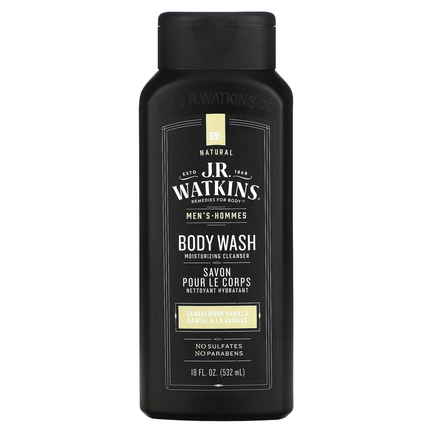 Natural Sandalwood Vanilla Men's Body Wash | Cruelty-Free | 99% Natural - Image 1