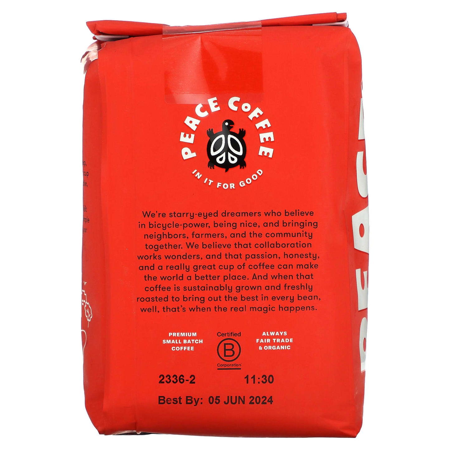 Peace Coffee, Organic Black Squirrel Expresso Blend, Medium Roast, Whole Bean, 12 oz (340 g) - Image 2