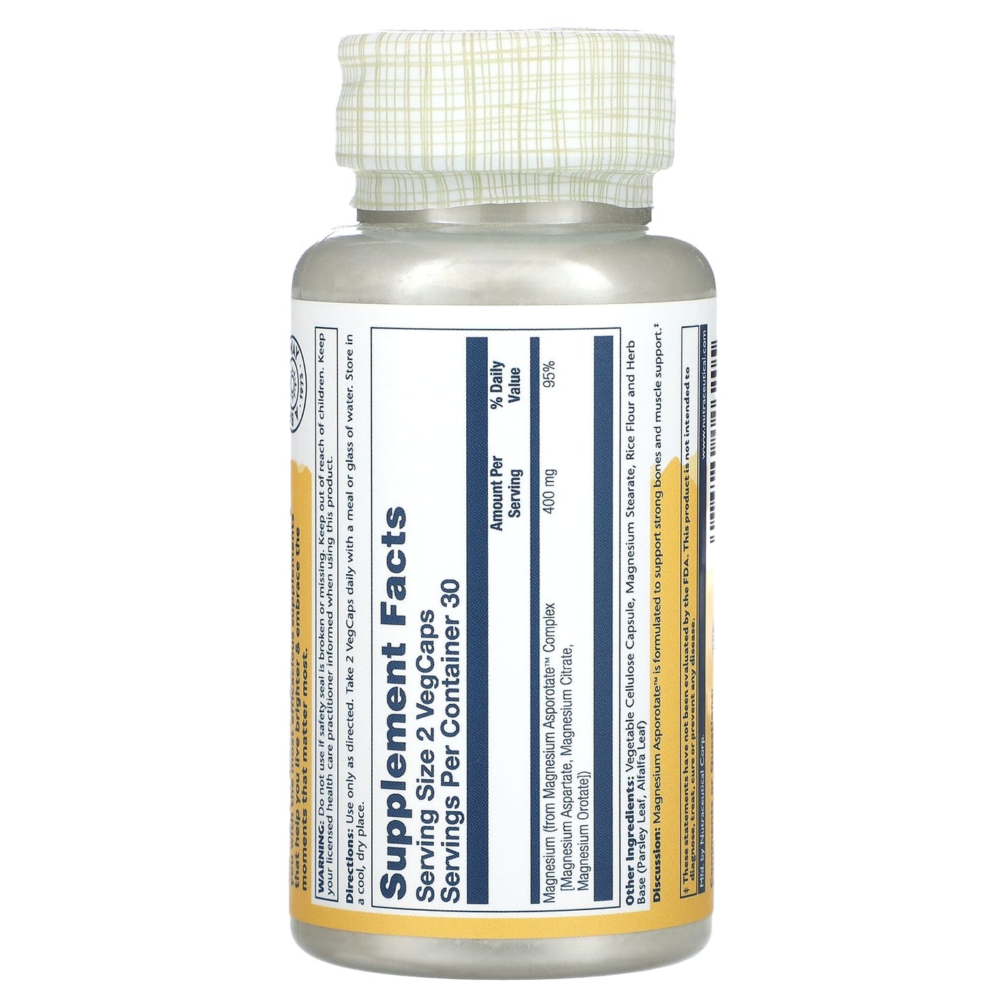 Solaray, Magnesium Asporotate, 60 VegCaps (200 mg per Capsule) - Image 2