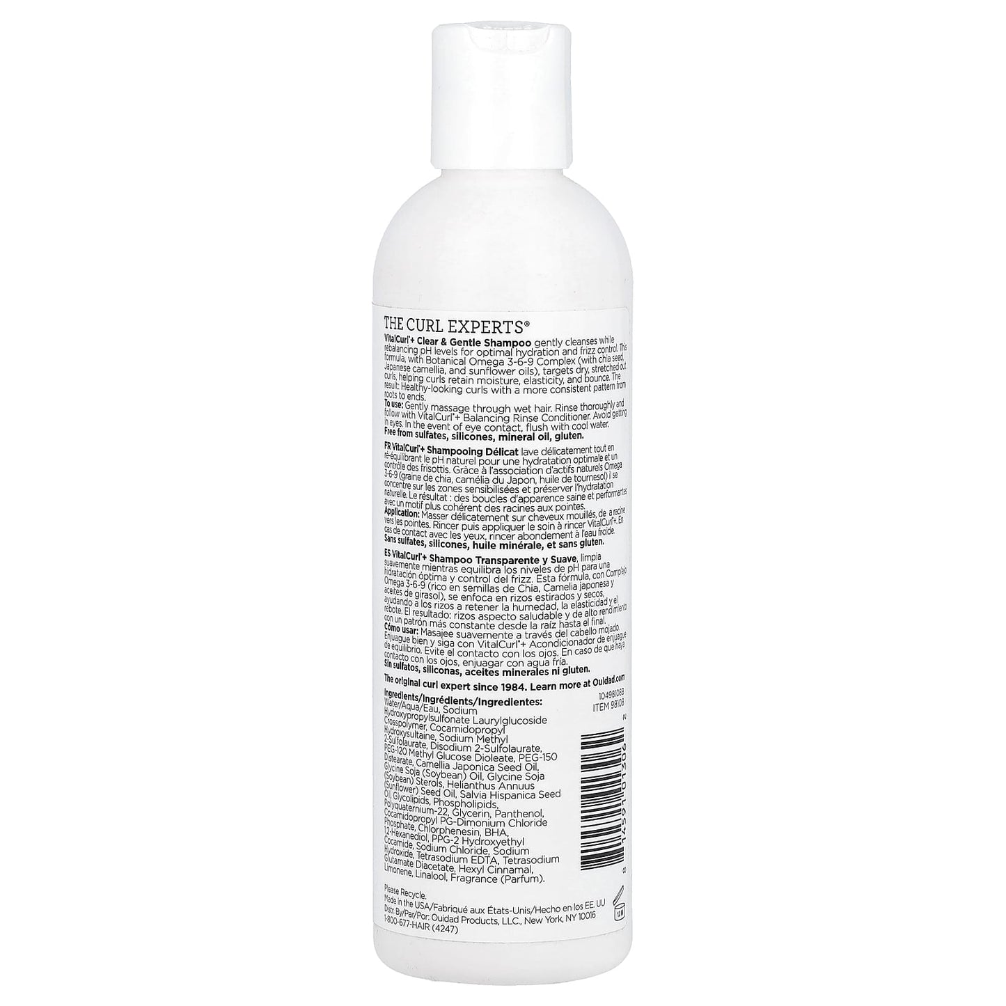 Ouidad, VitalCurl®+, Clear & Gentle Shampoo, Spiral Curls, 8.5 fl oz (250 ml) - Image 2
