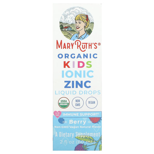 MaryRuth's, Organic Kids Ionic Zinc Liquid Drops, 4-13 Years, Berry, 2 fl oz (60 ml) - Image 1