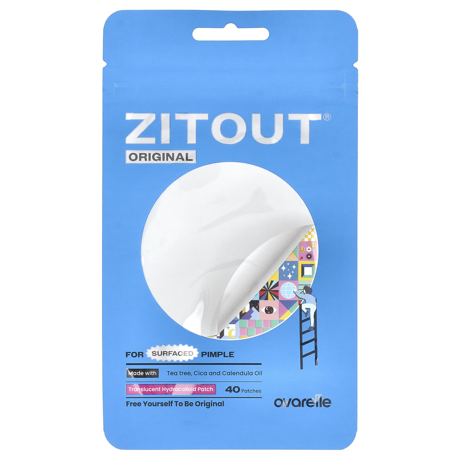 Zitout Original Acne Patches by Avarelle - Tea Tree, Cica, Calendula Oil, Hydrocolloid - Image 1