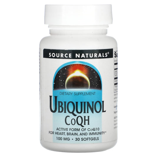 Source Naturals, Ubiquinol, CoQH, 100 mg, 30 Softgels - Image 1
