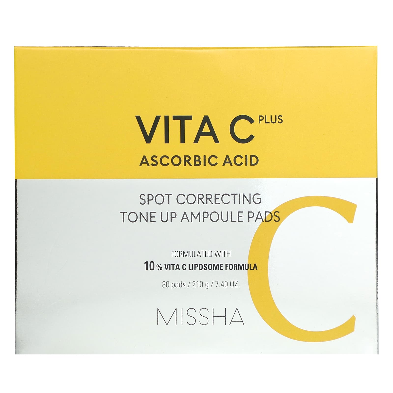 Missha, Vita C Plus, Spot Correcting Tone Up Ampoule Pads, 80 Pads, 7.40 oz (210 g) - Image 2