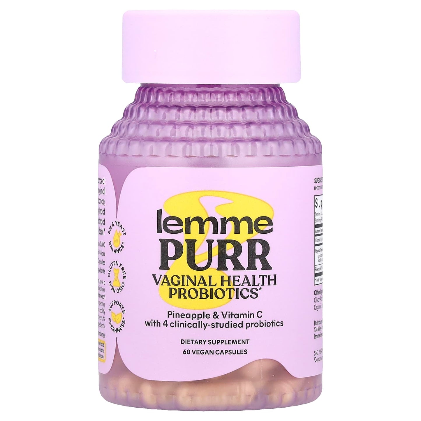 Lemme, Purr, Vaginal Health Probiotics, 60 Vegan Capsules - Image 1