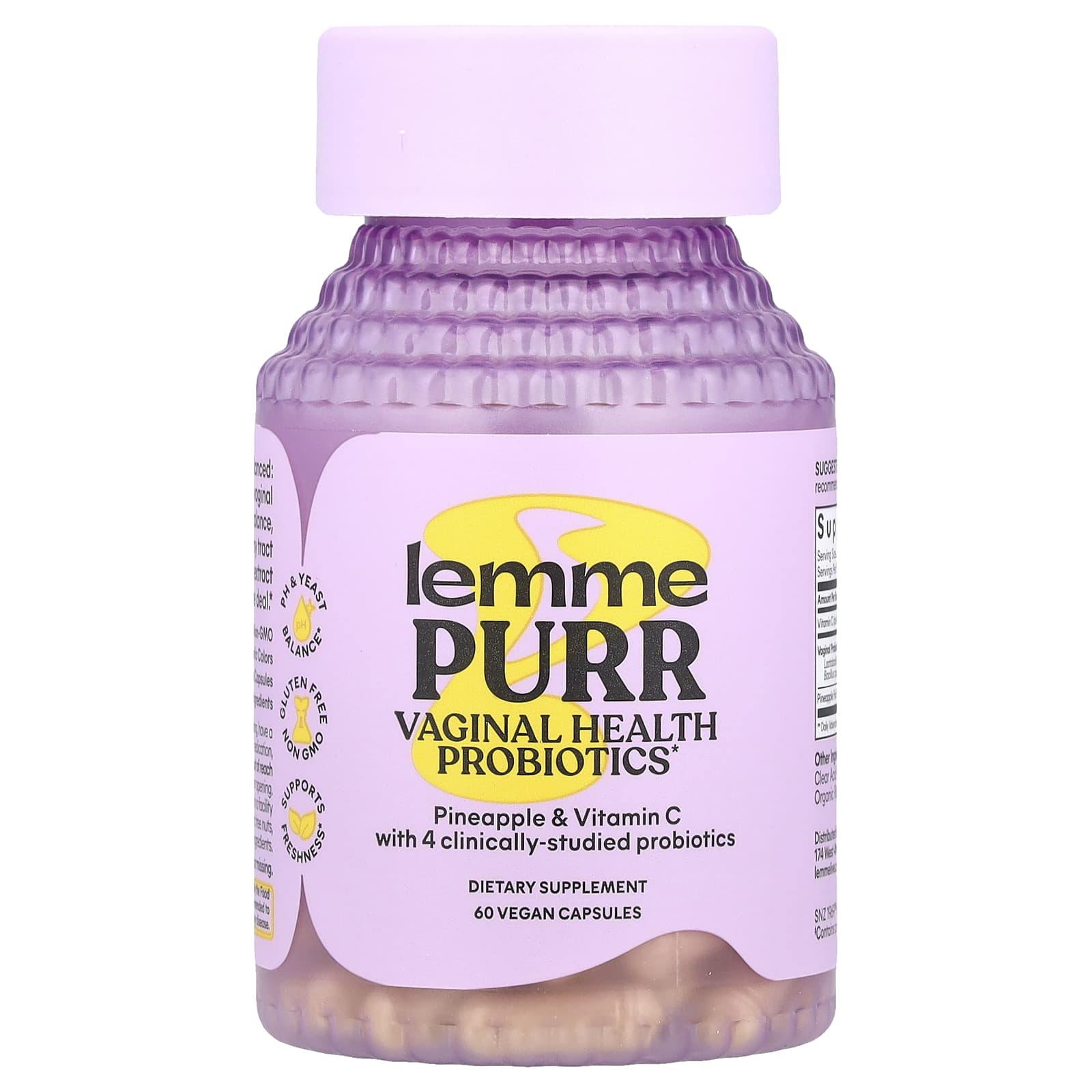 Lemme, Purr, Vaginal Health Probiotics, 60 Vegan Capsules - Image 1