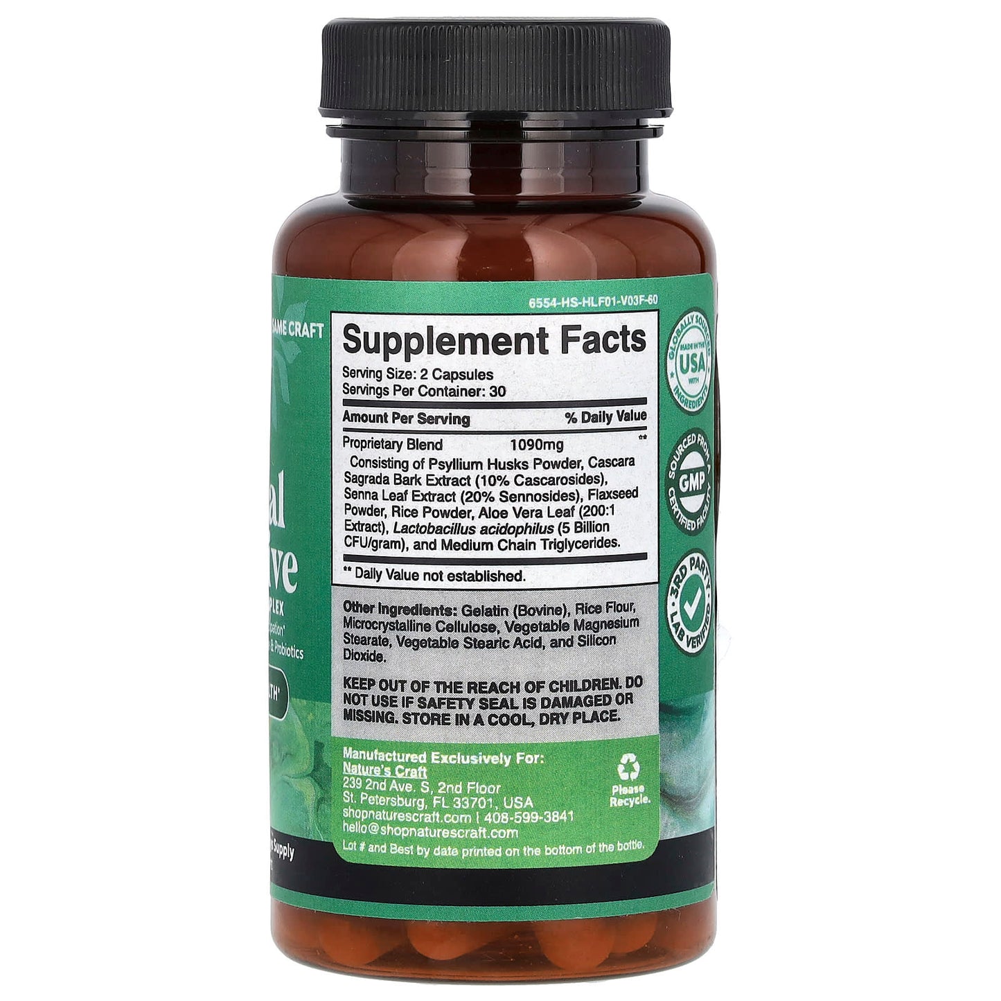 Nature's Craft, Herbal Laxative, 60 Capsules - Image 2