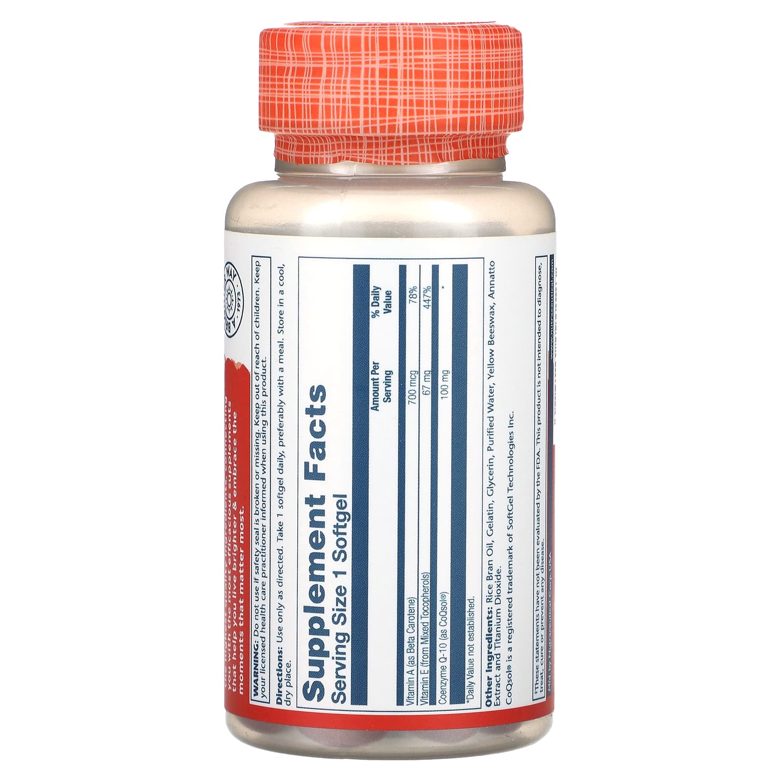 Solaray, Bio COQ-10, Enhanced Absorption , 100 mg, 60 Softgels - Image 2