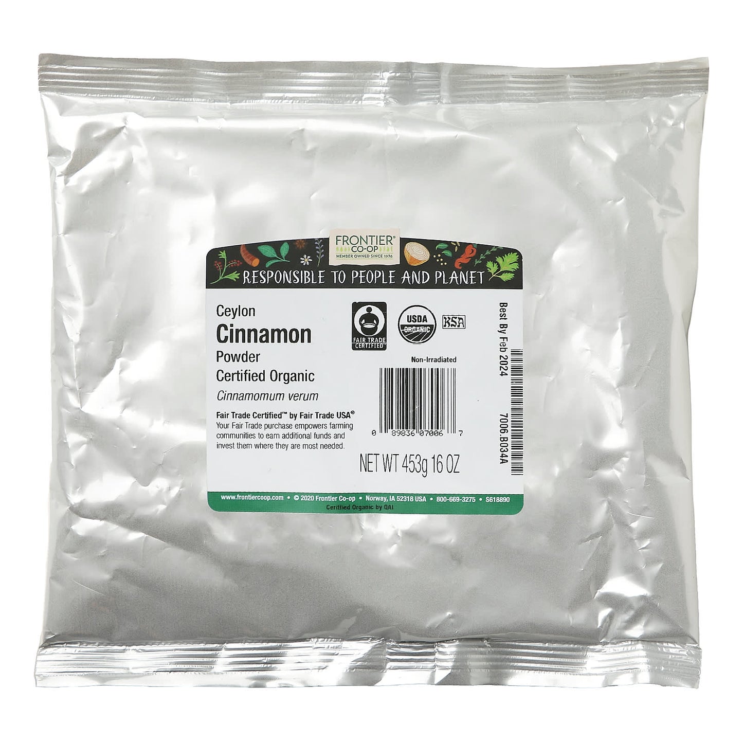 Frontier Co-op Organic Ceylon Cinnamon Powder, 16 oz - Keto Friendly - Image 2