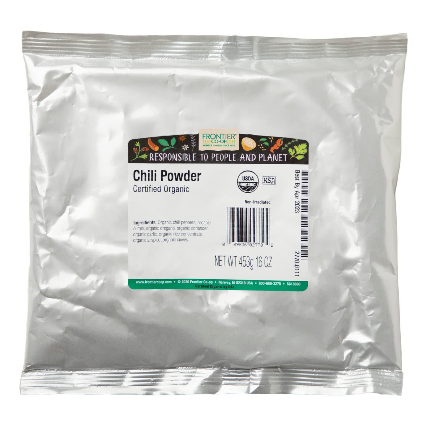 Frontier Co-op Organic Chili Powder, 16 oz - Mildly Spicy, USDA Certified - Image 2
