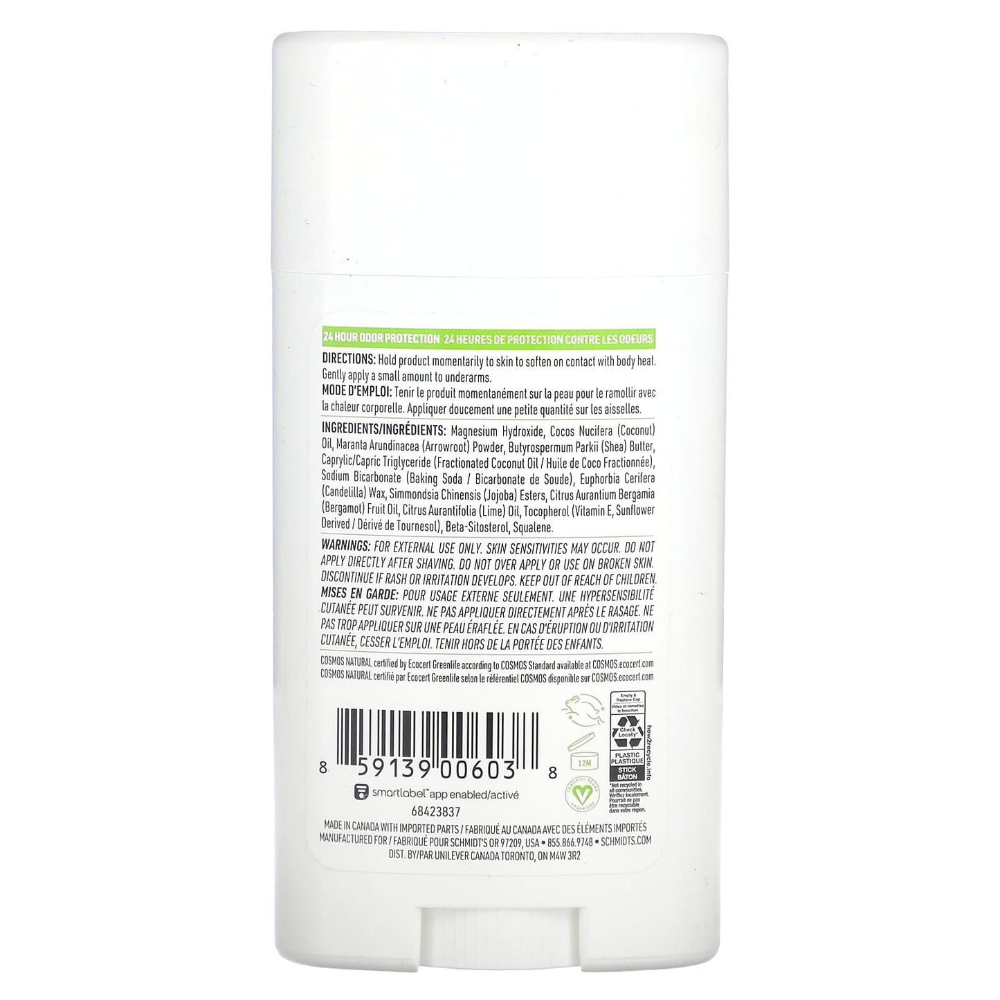 Schmidt's, Natural Deodorant, Bergamot & Lime, 2.65 oz (75 g) - Image 2