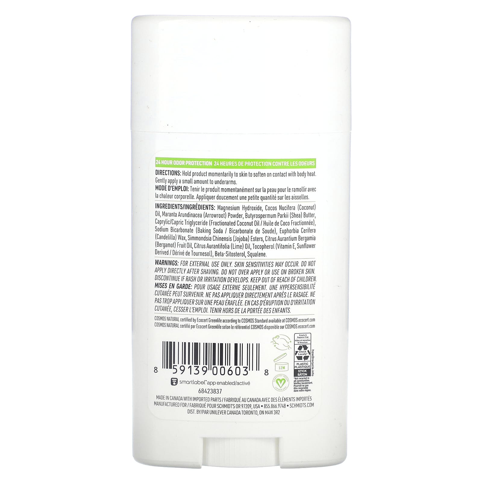 Schmidt's, Natural Deodorant, Bergamot & Lime, 2.65 oz (75 g) - Image 2