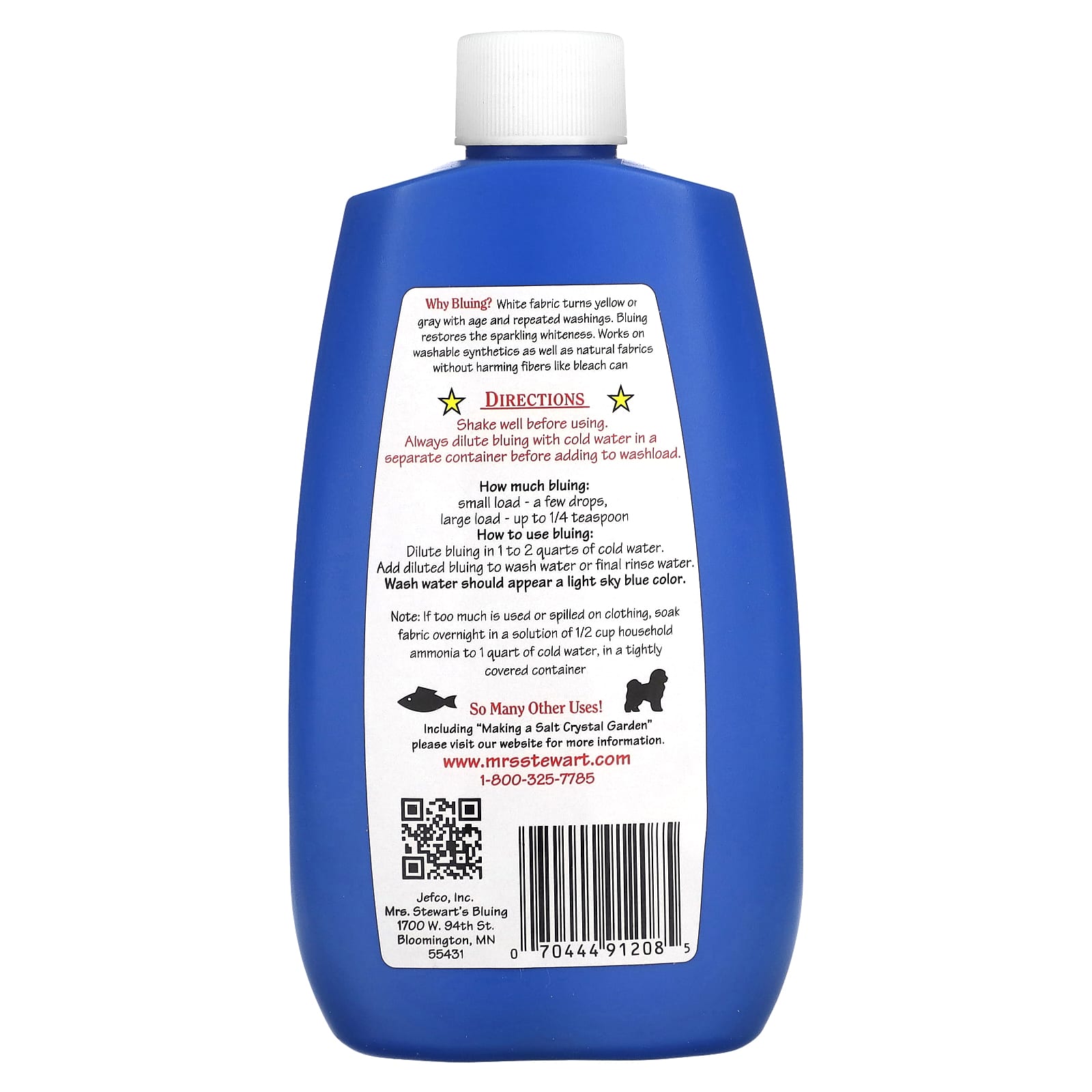 Mrs. Stewart's, Concentrated Liquid Bluing, 8 fl oz (237 ml) - Image 2