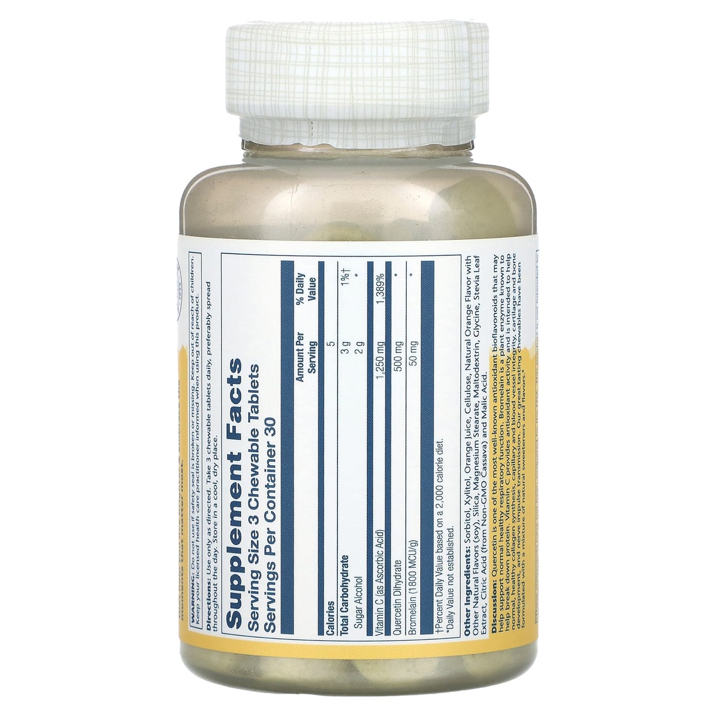 Solaray, Quercetin & Bromelain Plus Vitamin C Chewables,  Natural Orange, 90 Chewables - Image 2