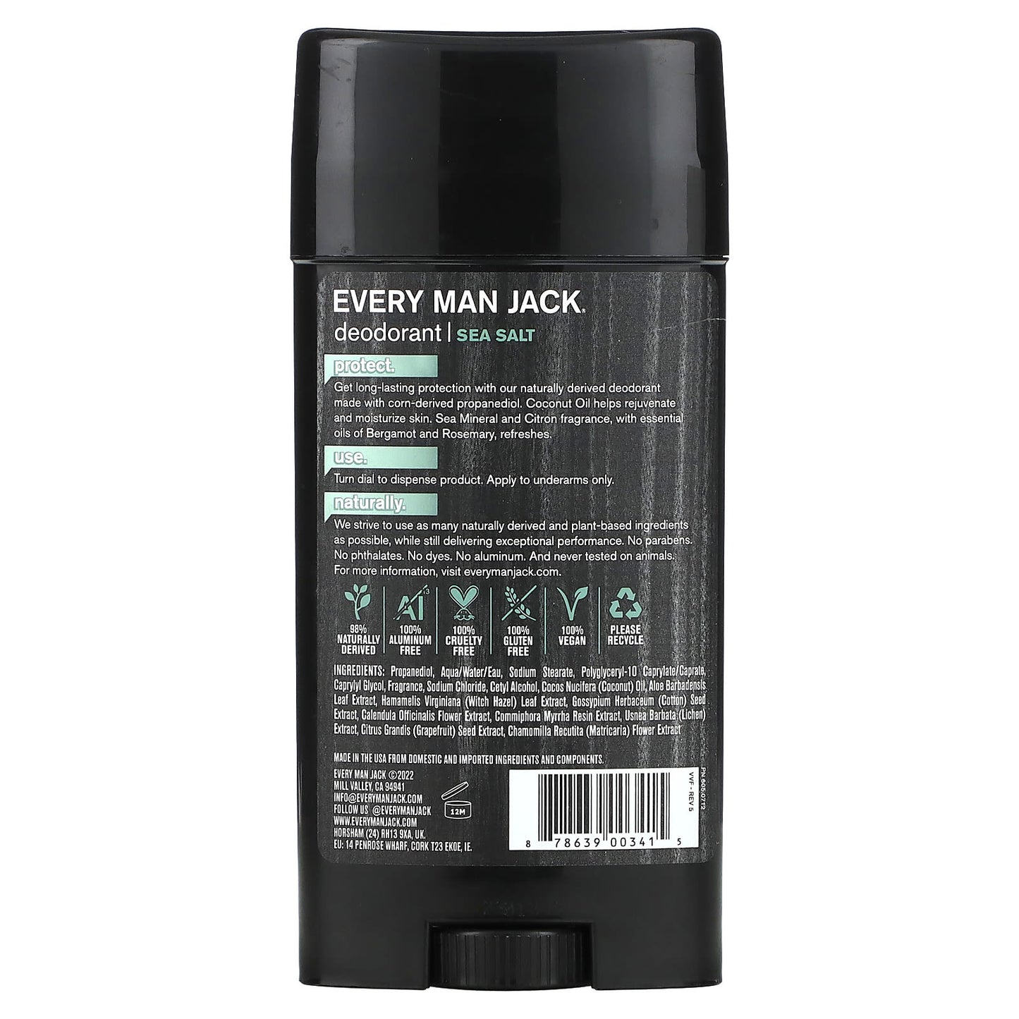 Every Man Jack Deodorant Aluminum Free with Sea Salt, 2.7 oz - Image 2