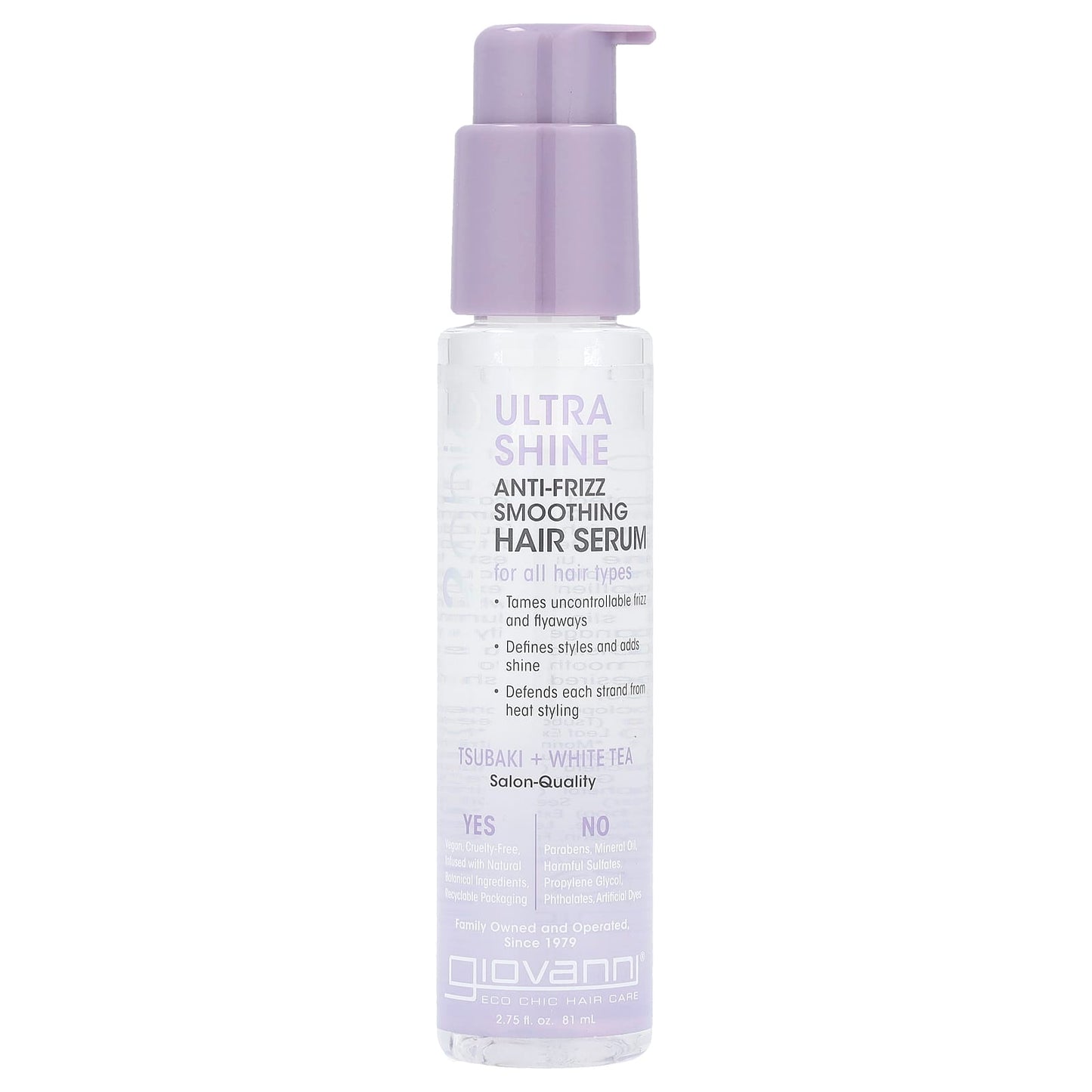 Giovanni 2Chic Ulta Shine Anti Frizz Hair Serum, Tsubaki & White Tea - Image 1