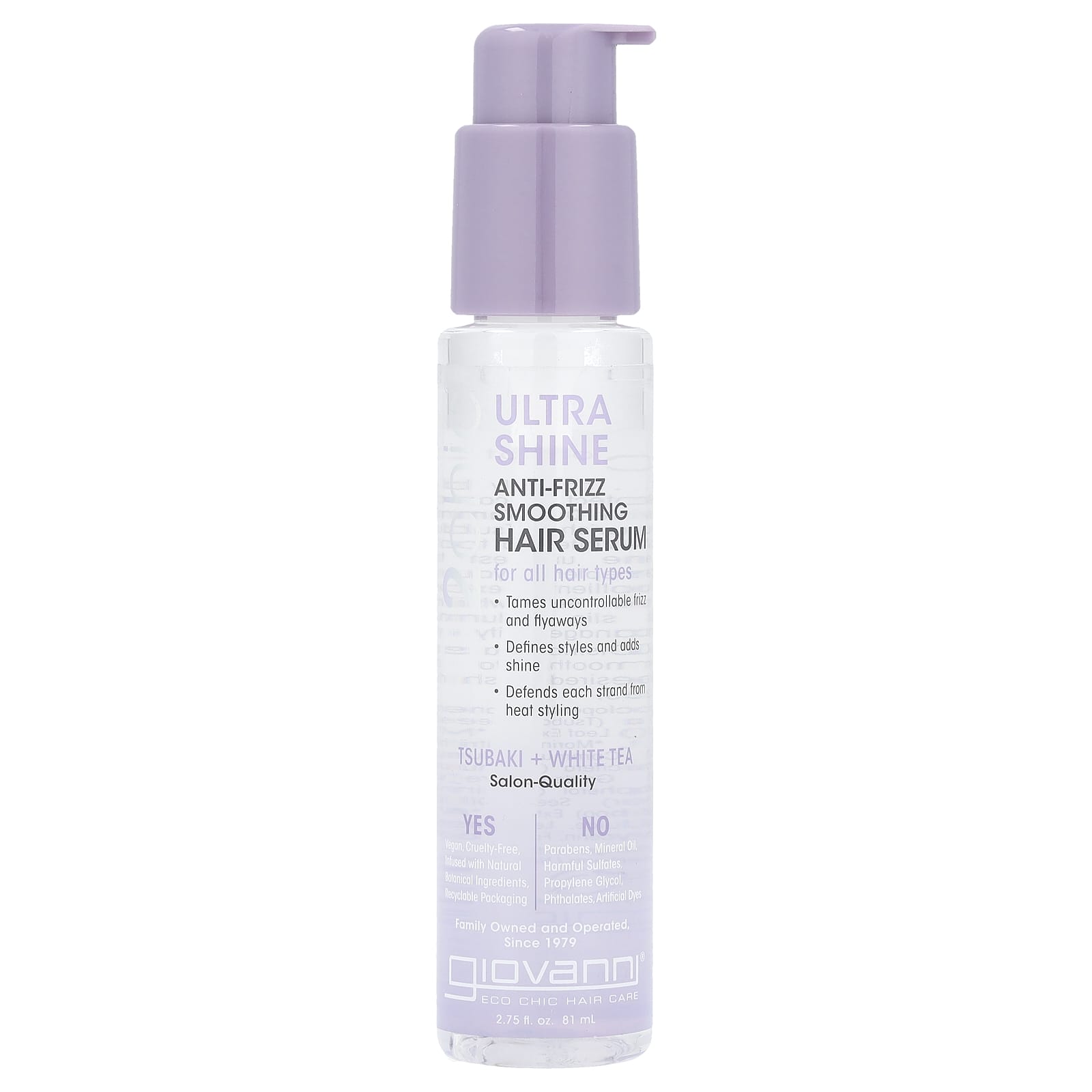 Giovanni 2Chic Ulta Shine Anti Frizz Hair Serum, Tsubaki & White Tea - Image 1