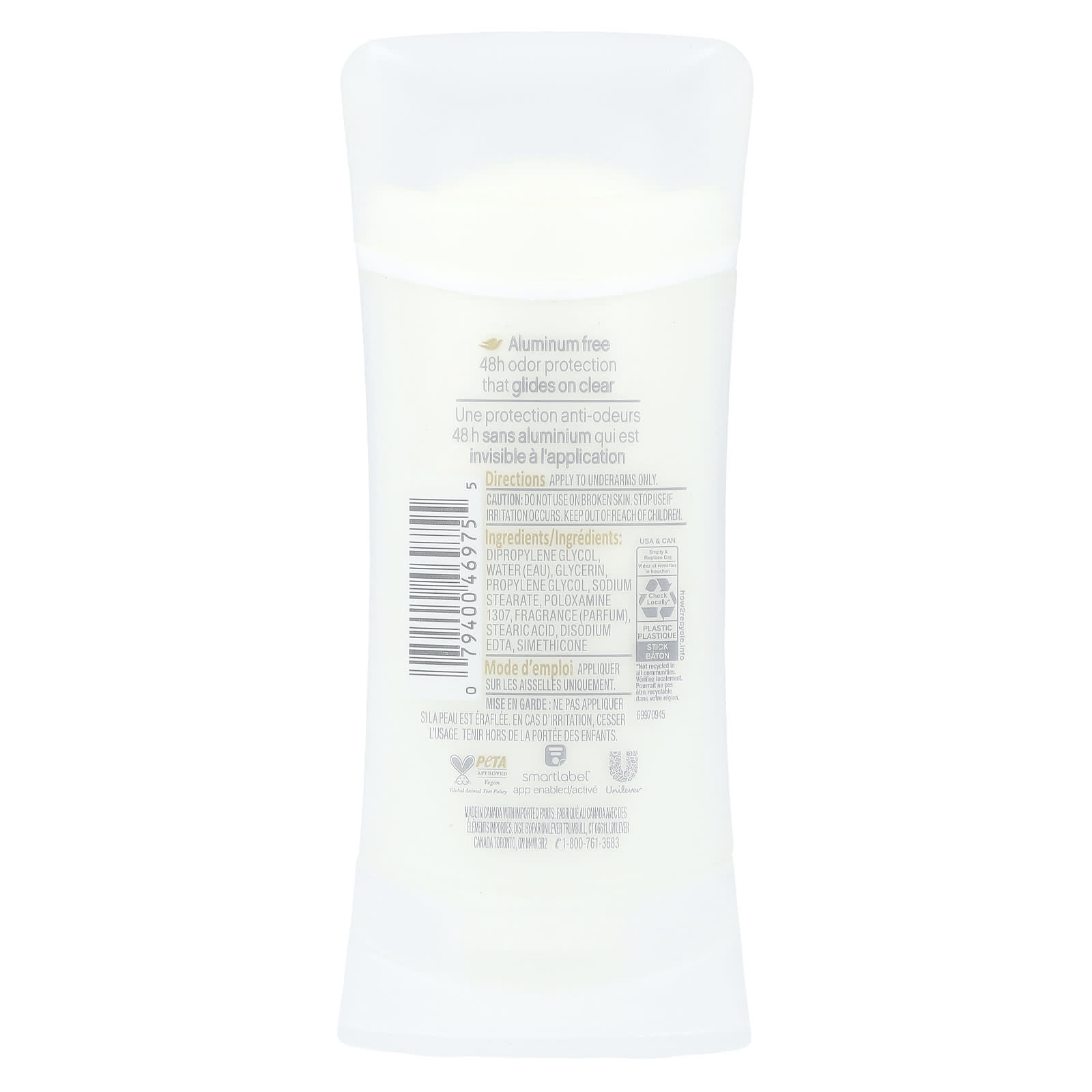 Dove Aluminum-Free Sensitive Deodorant, 48H Protection, Vegan, 2.6 oz - Image 2
