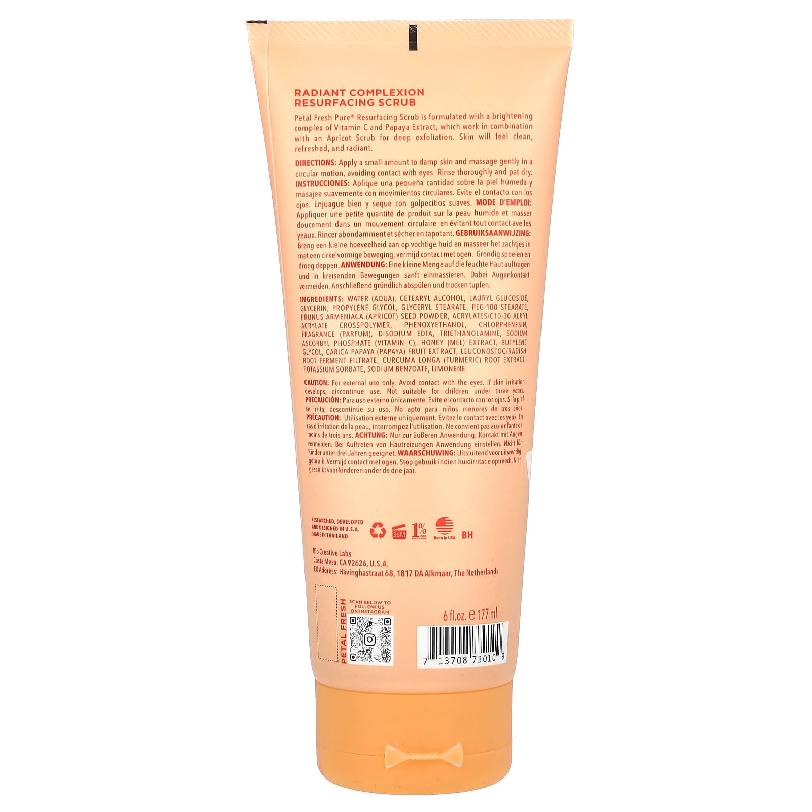 Petal Fresh, Pure, Radiant Complexion Resurfacing Scrub, Papaya, 6 fl oz (177 ml) - Image 2