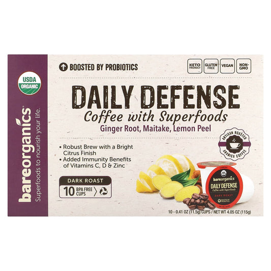 Dark Roast Coffee with Superfoods by BareOrganics - Boost Immunity - Image 1