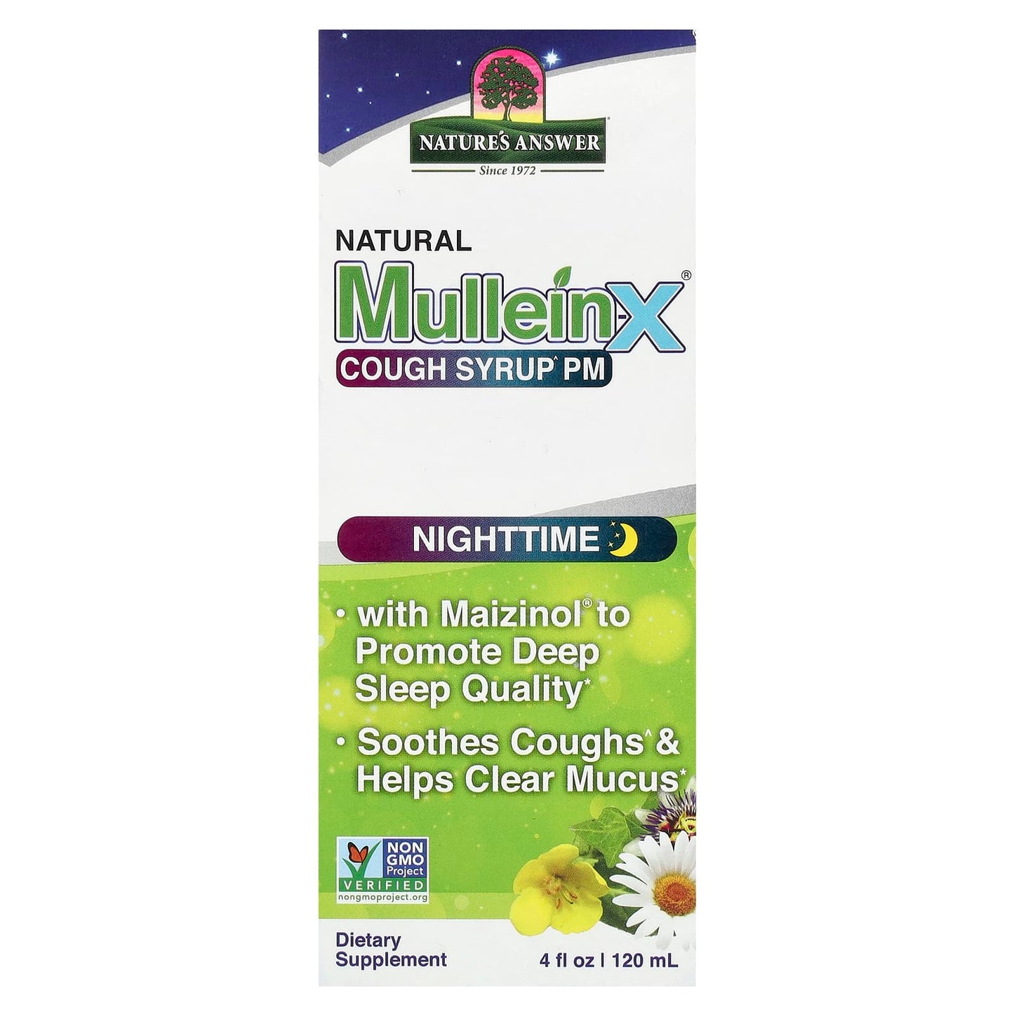 Nature's Answer, Natural Mullein-X Cough Syrup PM, Nighttime , 4 fl oz (120 ml) - Image 1
