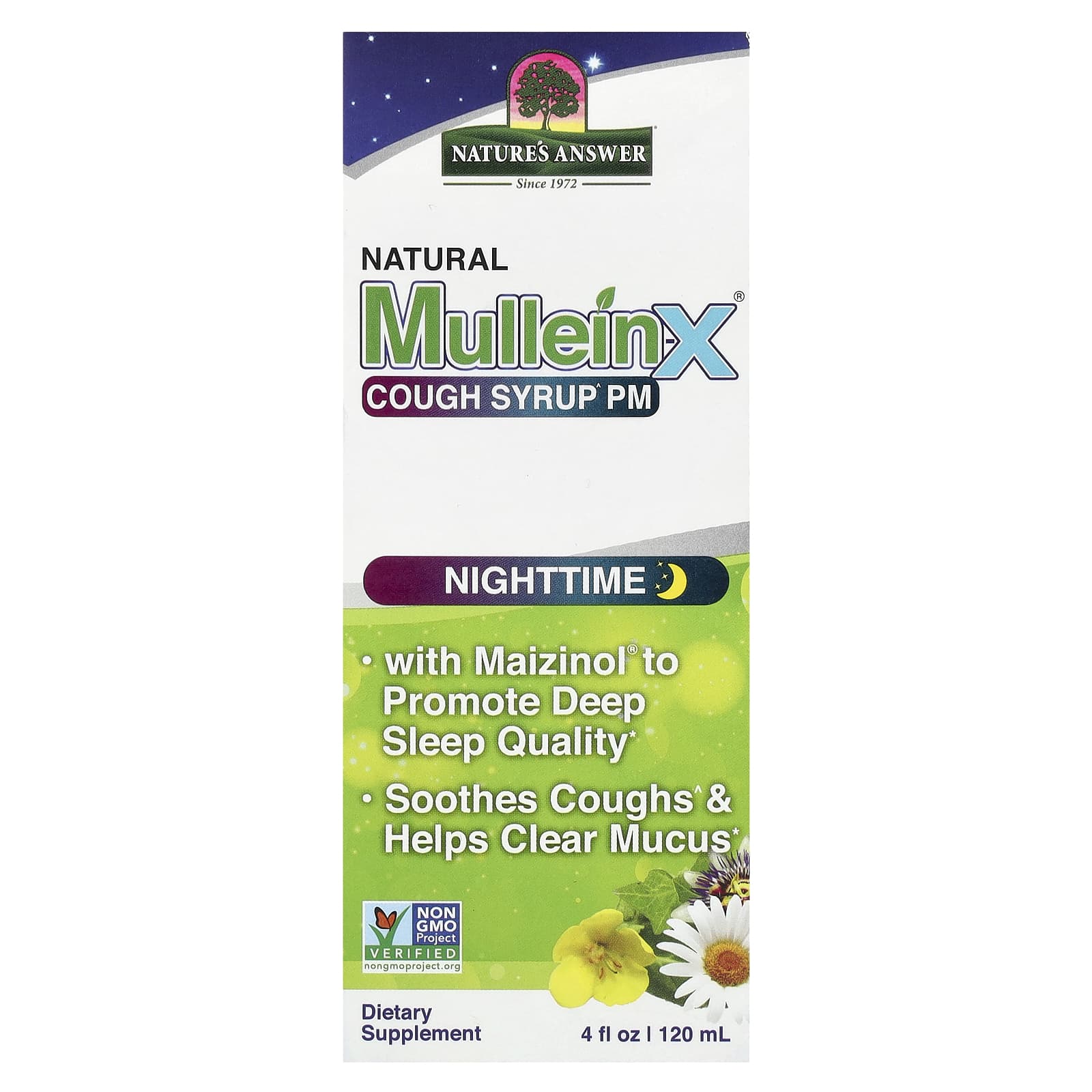 Nature's Answer, Natural Mullein-X Cough Syrup PM, Nighttime , 4 fl oz (120 ml) - Image 1