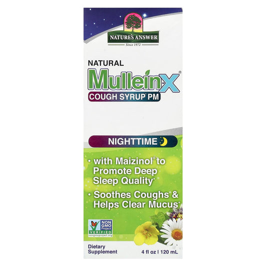 Nature's Answer, Natural Mullein-X Cough Syrup PM, Nighttime , 4 fl oz (120 ml) - Image 1