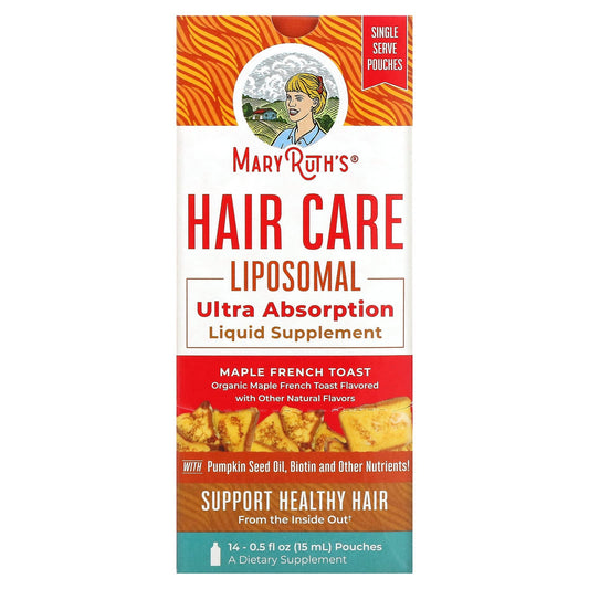 MaryRuth's, Hair Care Liposomal, Maple French Toast, 14 Pouches, 0.5 fl oz (15 ml) Each - Image 1