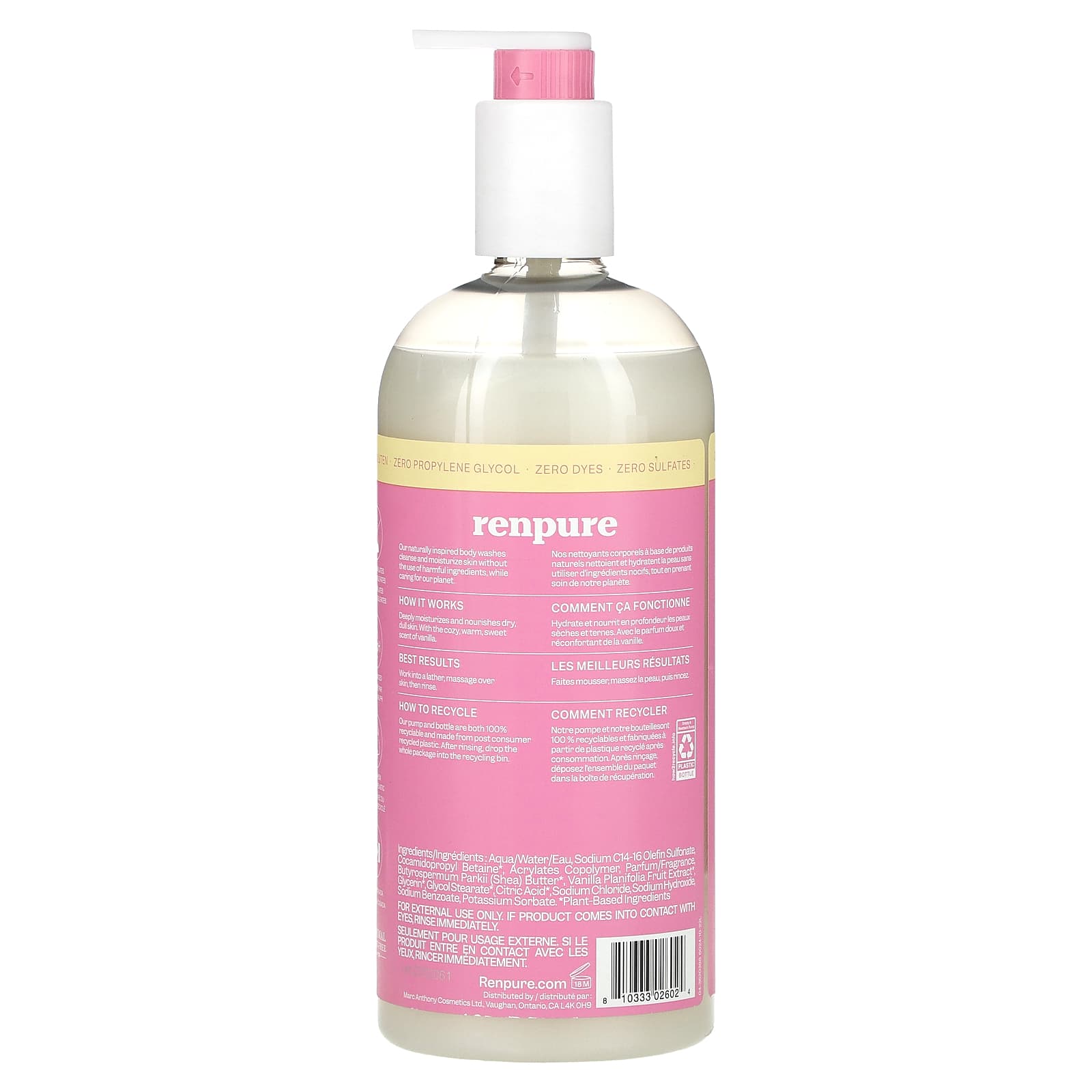 Renpure, Shea Butter & Vanilla, Deeply Moisturizing Body Wash, 24 fl oz (710 ml) - Image 2