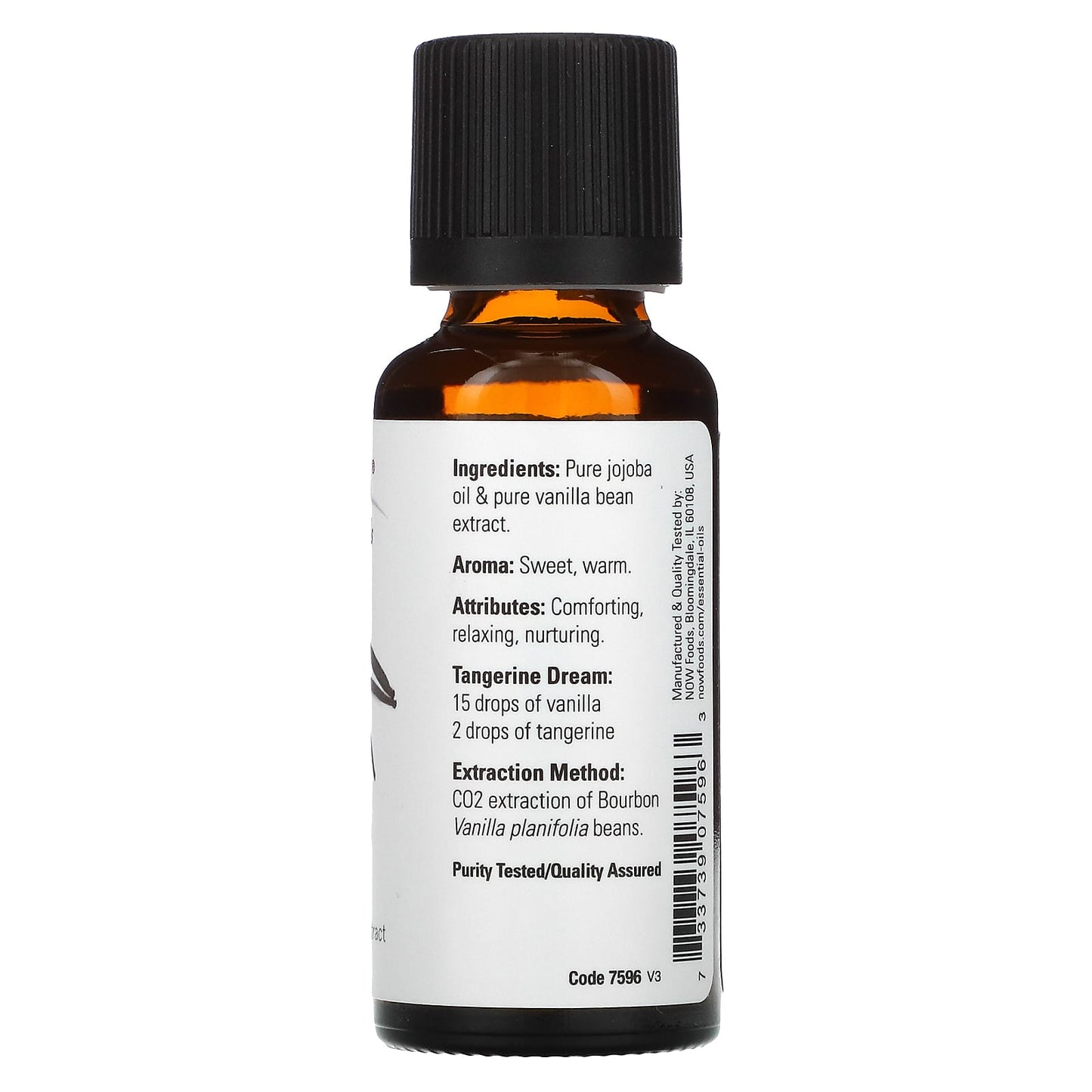 NOW Foods, Essential Oils, Vanilla in Jojoba Oil, 1 fl oz (30 ml) - Image 2