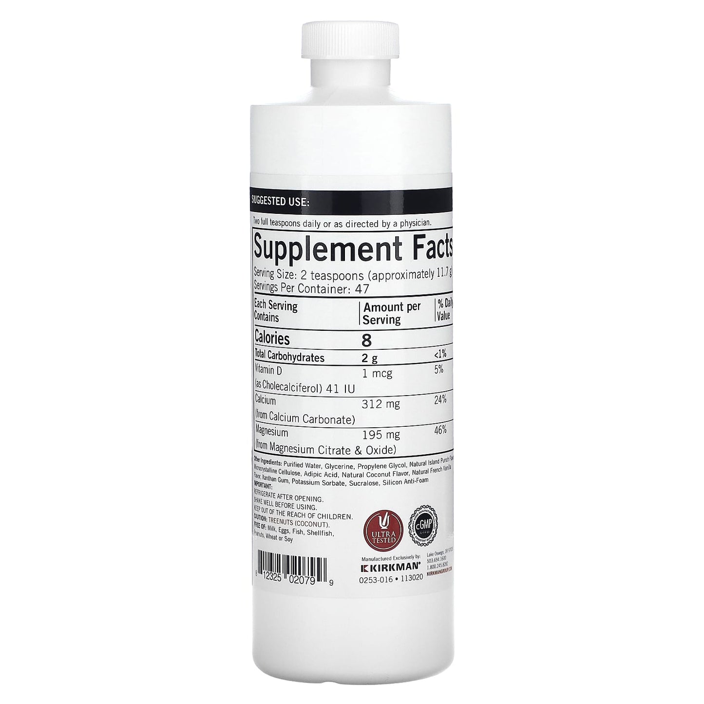 Kirkman Labs, Calcium Magnesium Liquid, 16 fl oz (473 ml) - Image 2