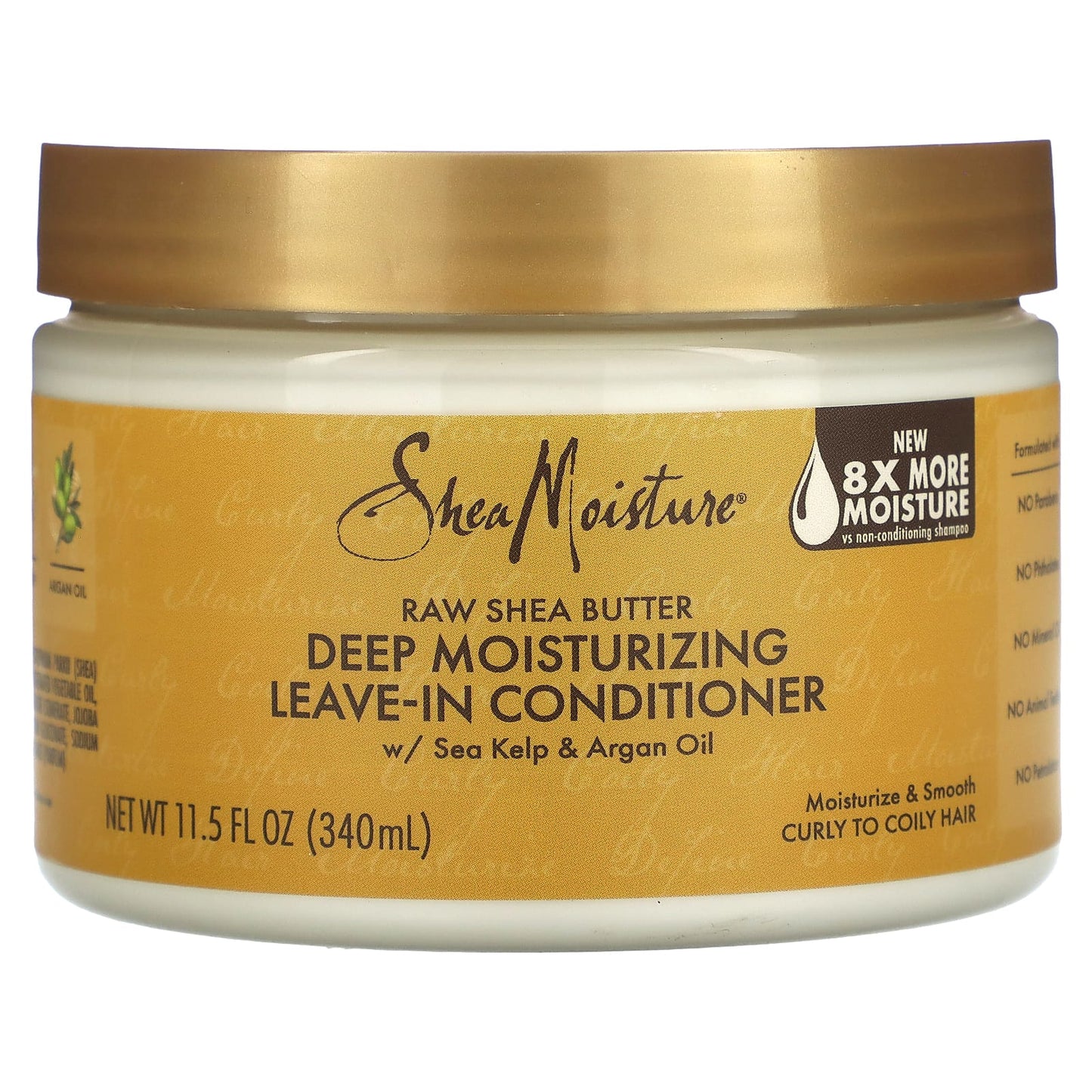 SheaMoisture, Raw Shea Butter, Deep Moisturizing Leave-In Conditioner, Curly to Coily Hair, 11.5 fl oz (340 ml) - Image 1